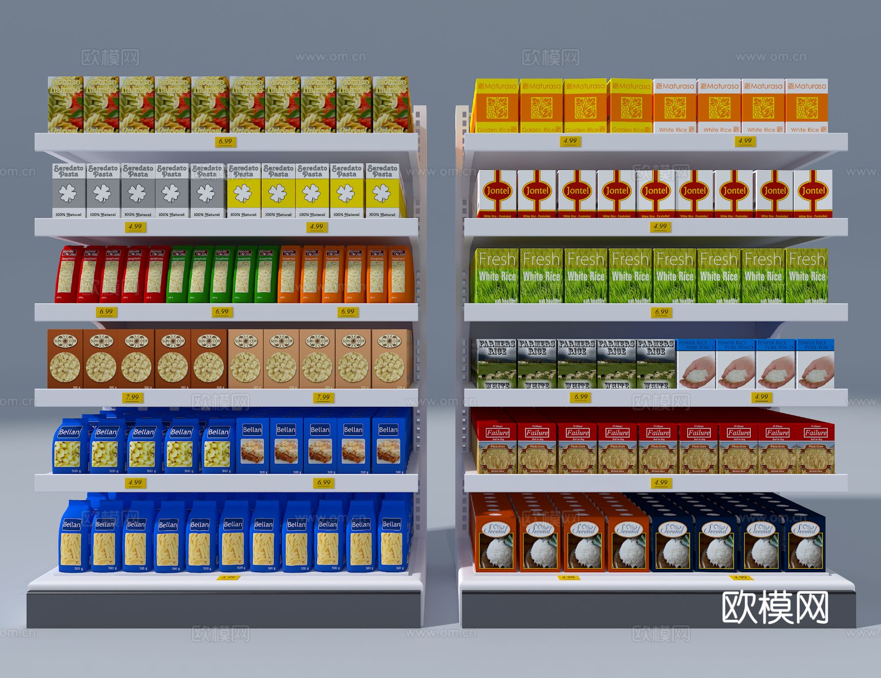 超市货架 零食货架3d模型