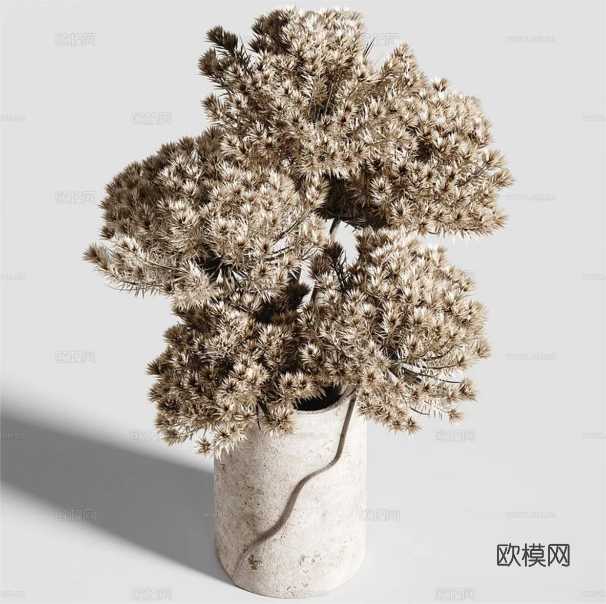 侘寂花瓶 花艺 插花 干花3d模型