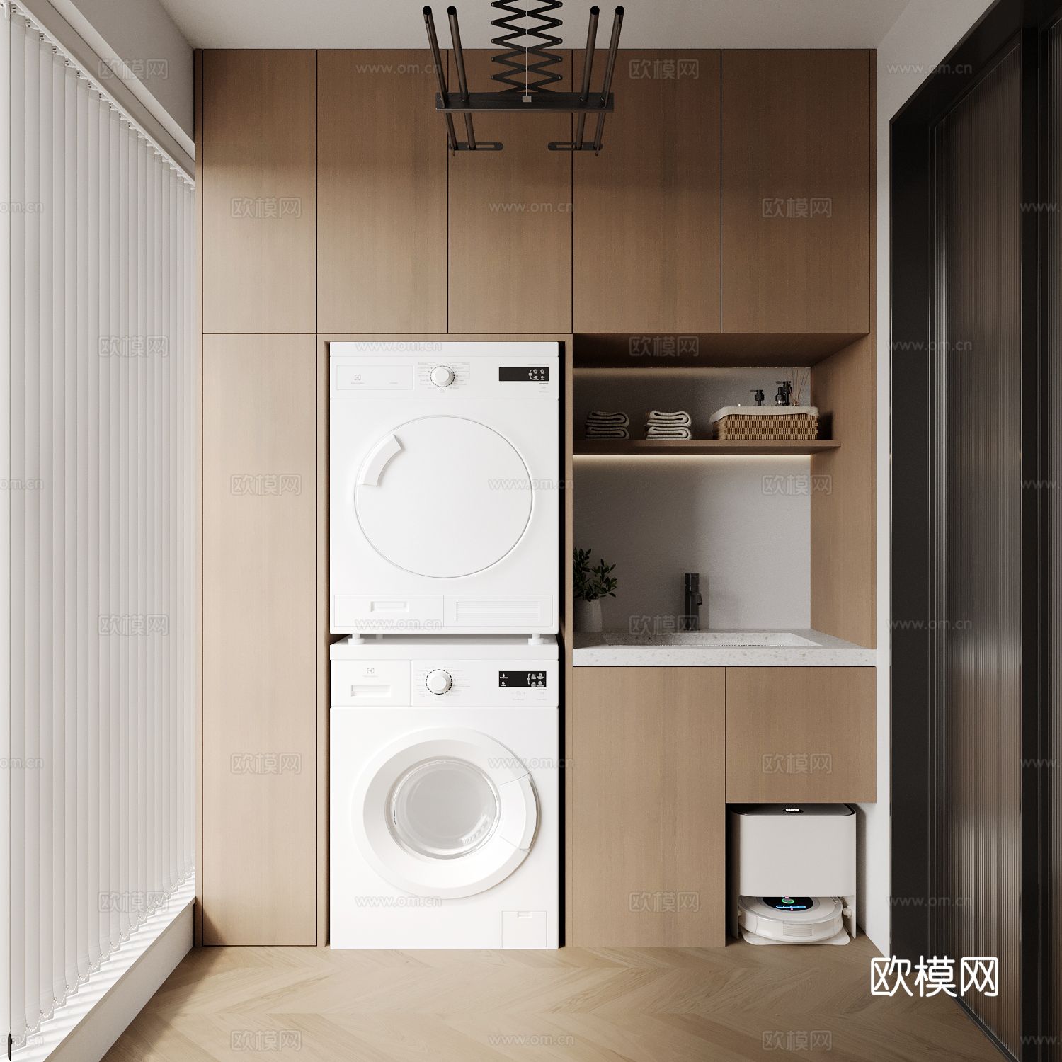 现代阳台柜 洗衣机柜3d模型下载