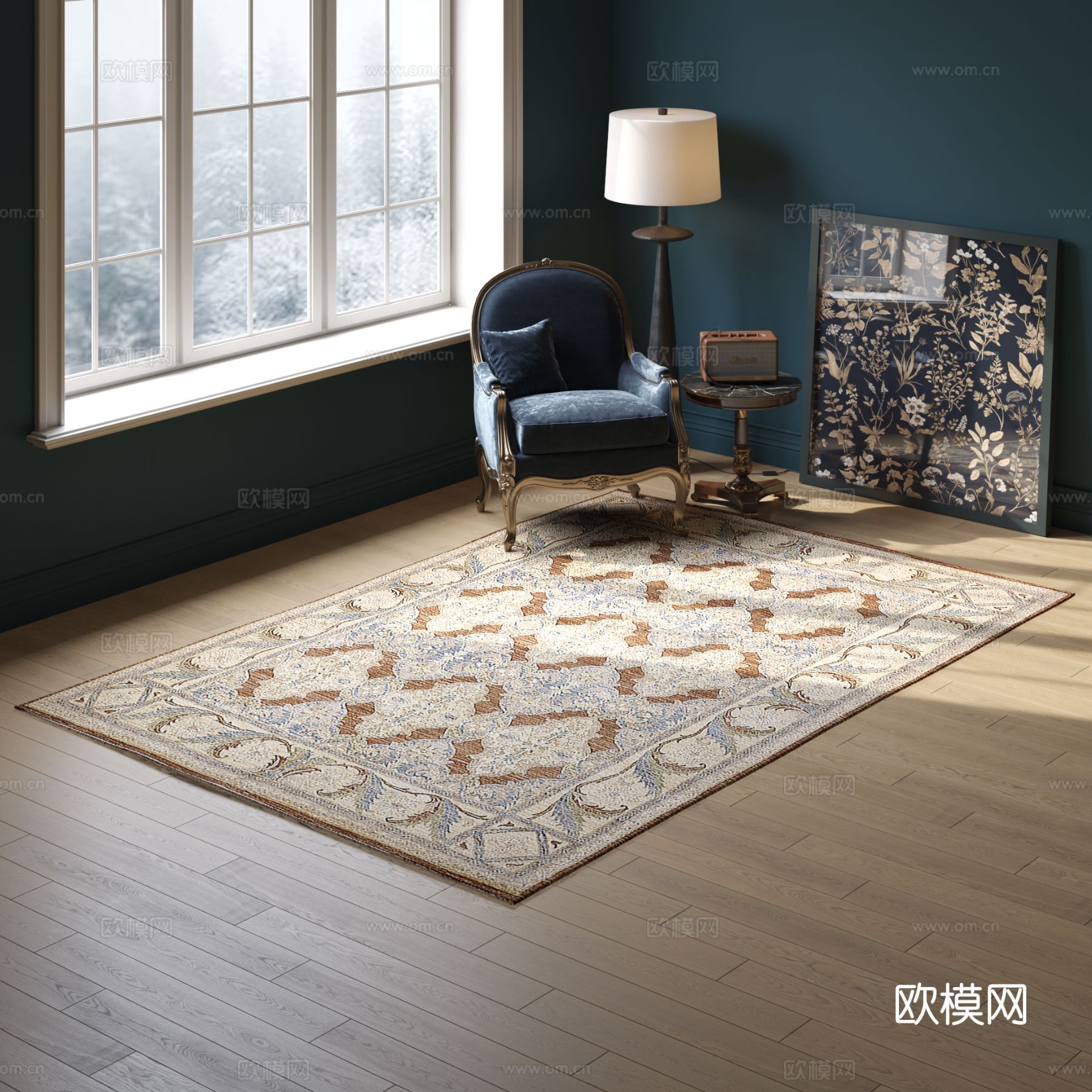 方形花纹地毯2025版VR材质下载