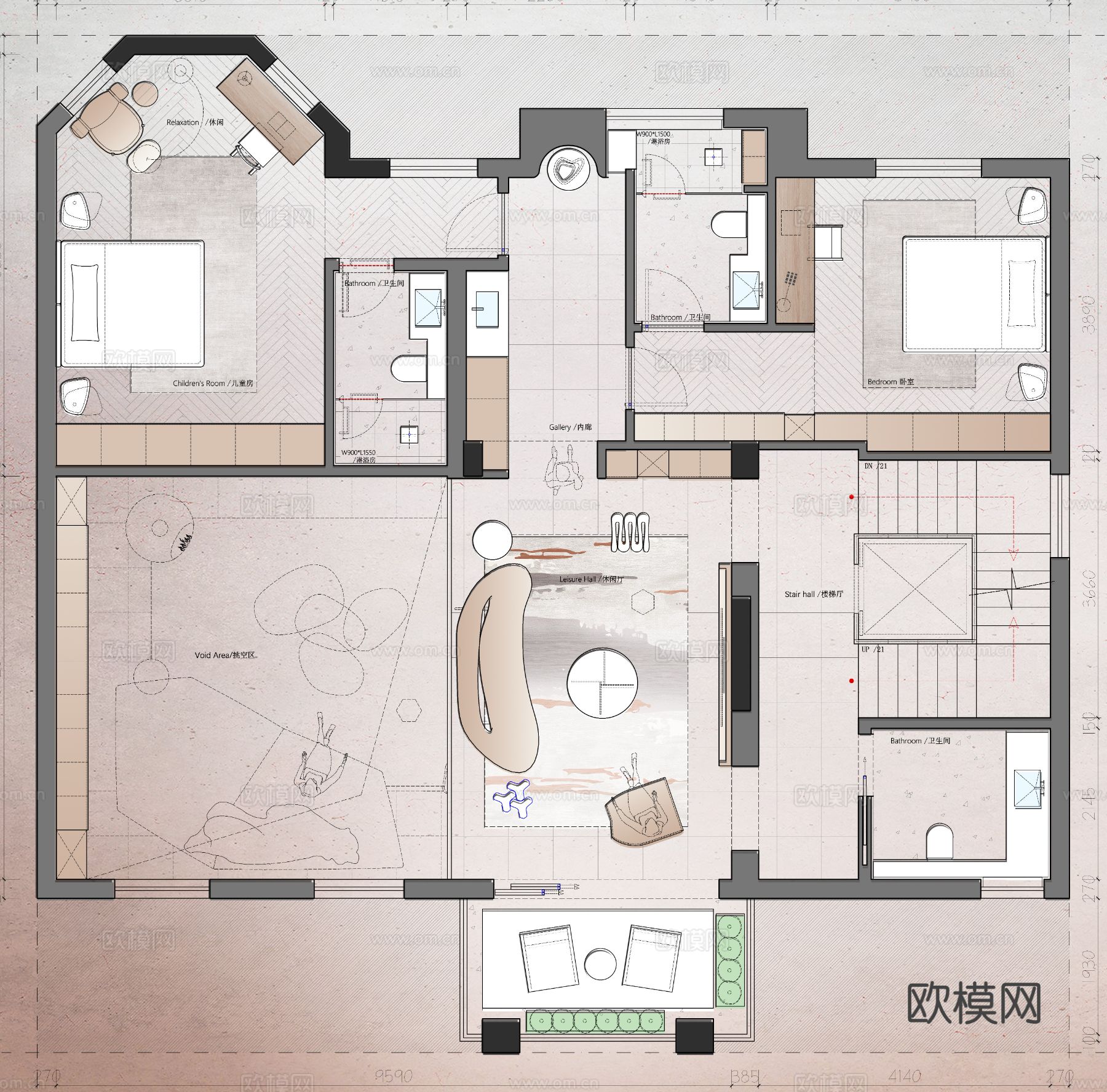 475㎡独栋别墅平面布置图