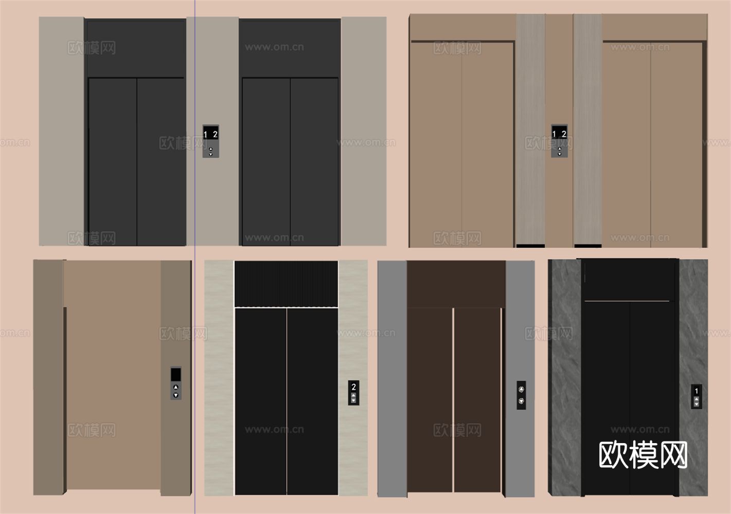 电梯su模型下载（渲染图1）