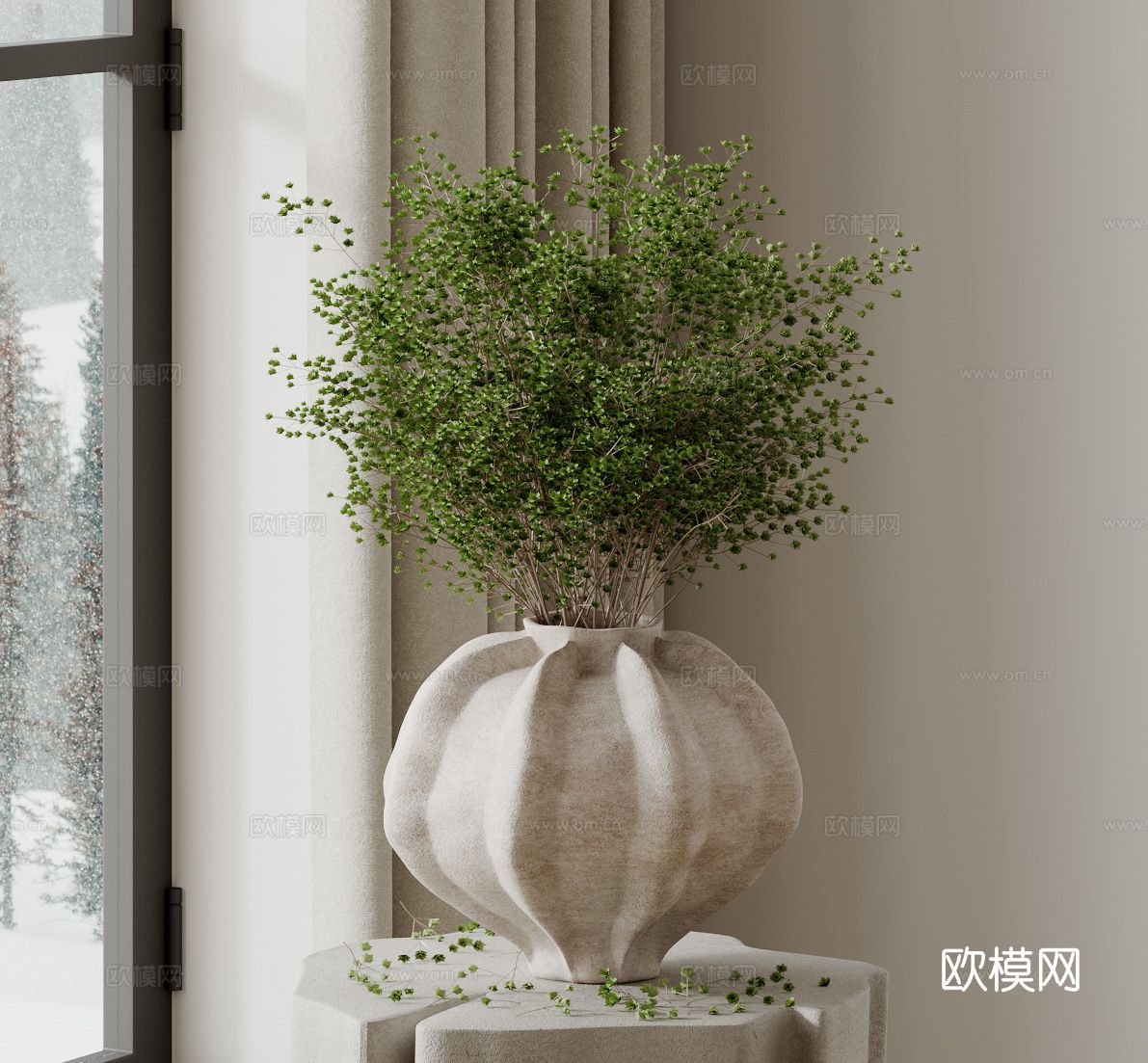 植物盆景 绿植 花盆3d模型