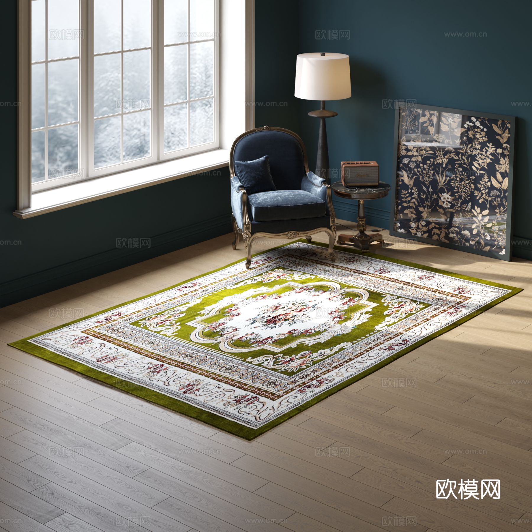 欧式方形花纹地毯2025版VR材质下载