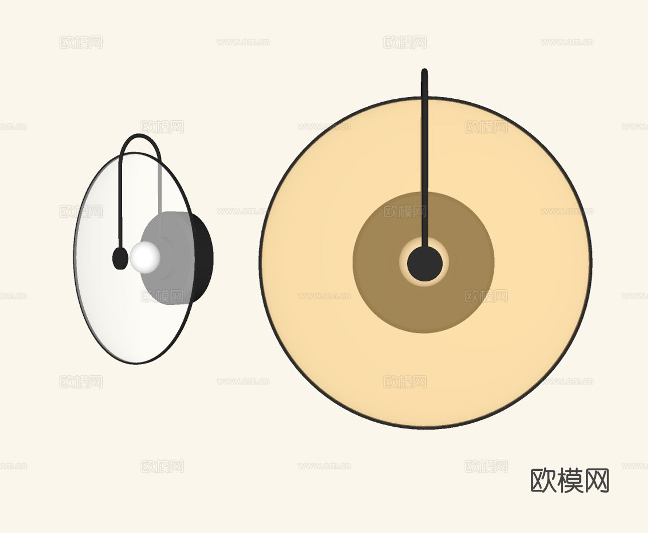 现代玻璃壁灯su模型