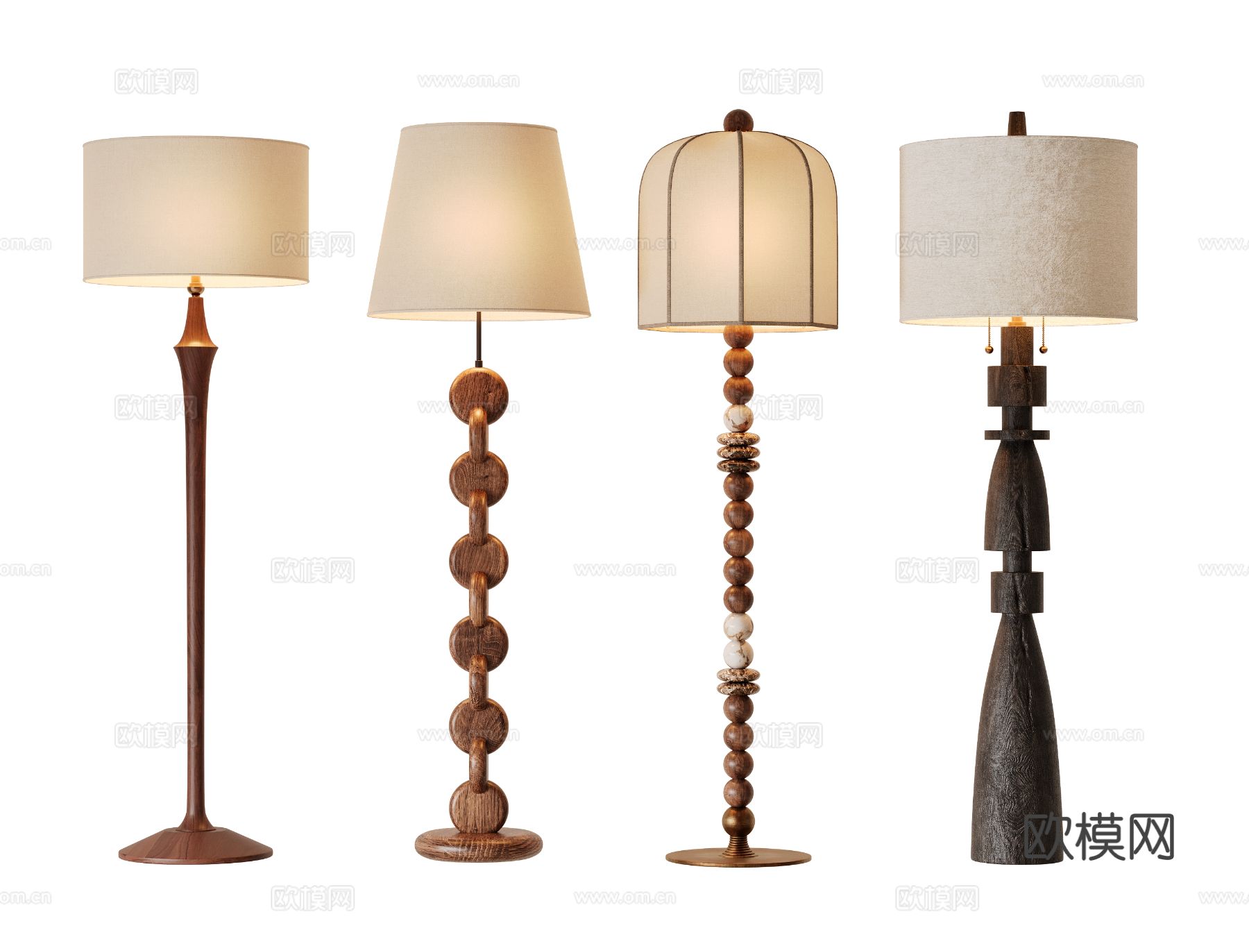 中古风落地灯3d模型下载
