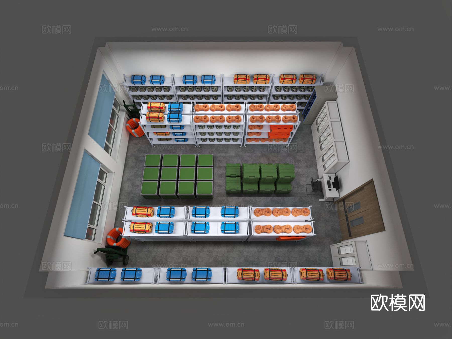 现代军事物资库3d模型