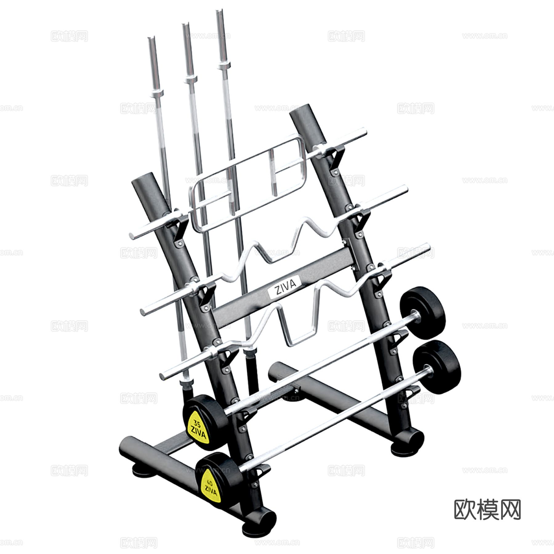 现代健身器材 杠铃su模型