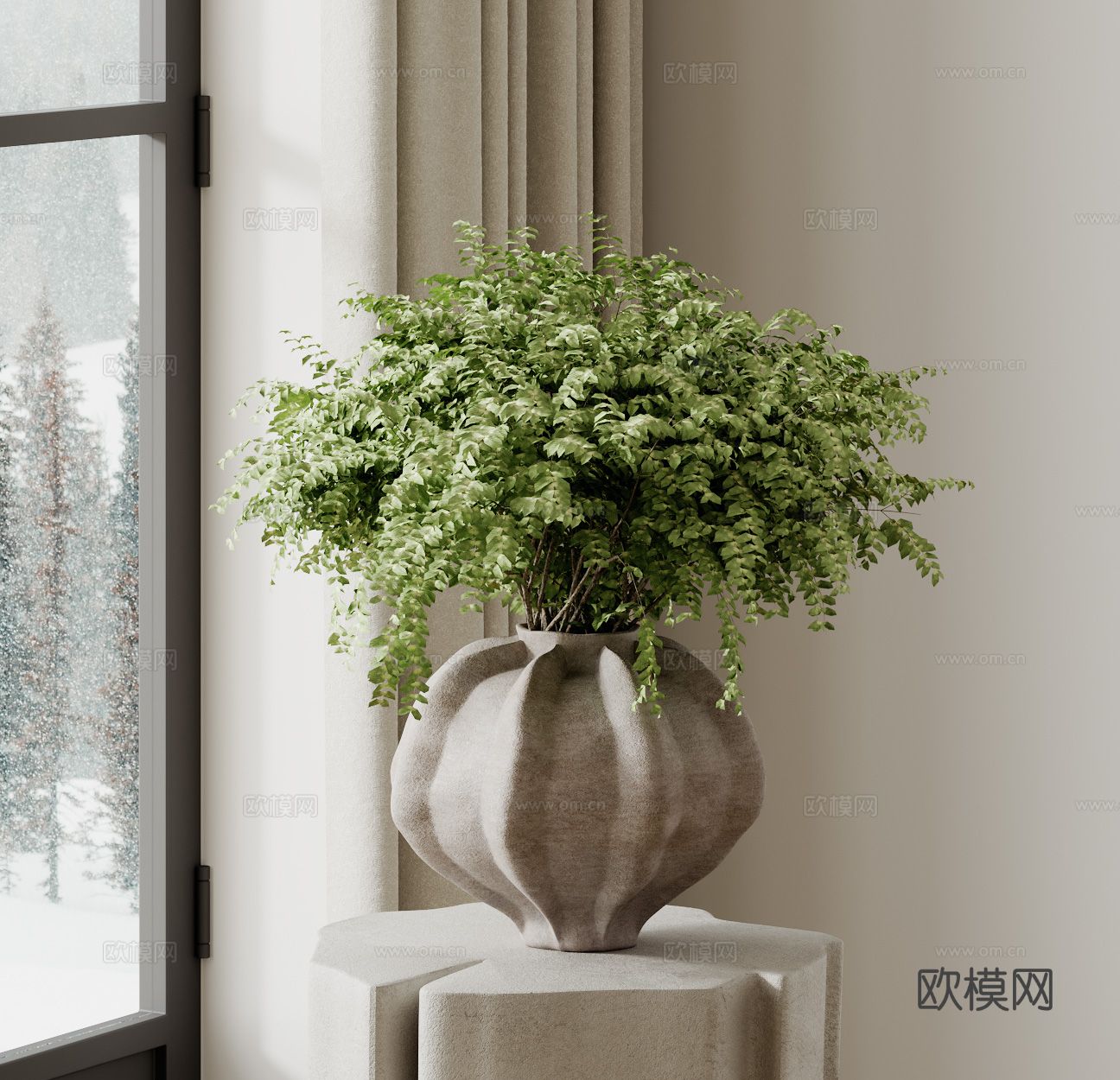 植物盆景 绿植 花盆3d模型