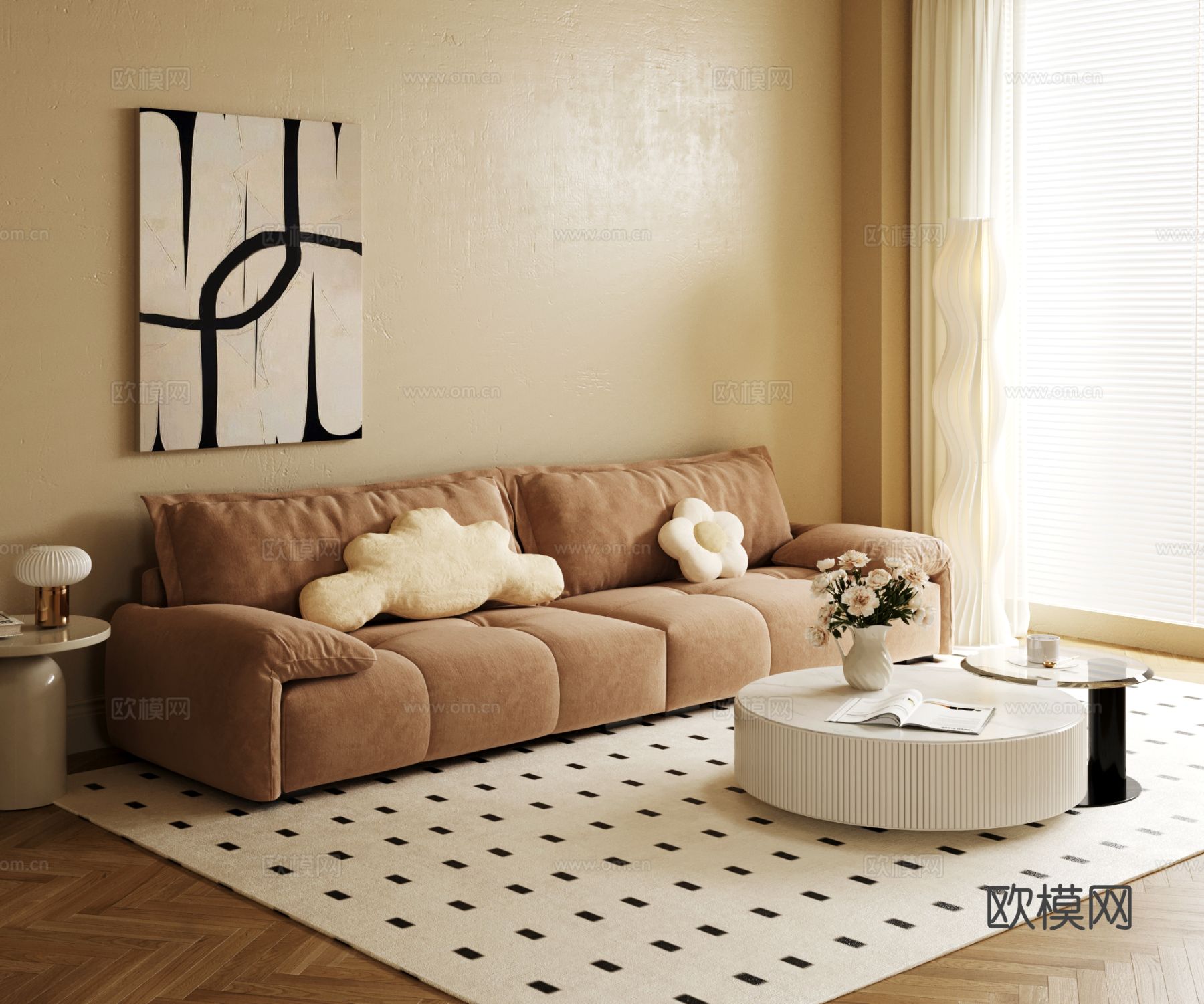 双人沙发 软体沙发3d模型下载