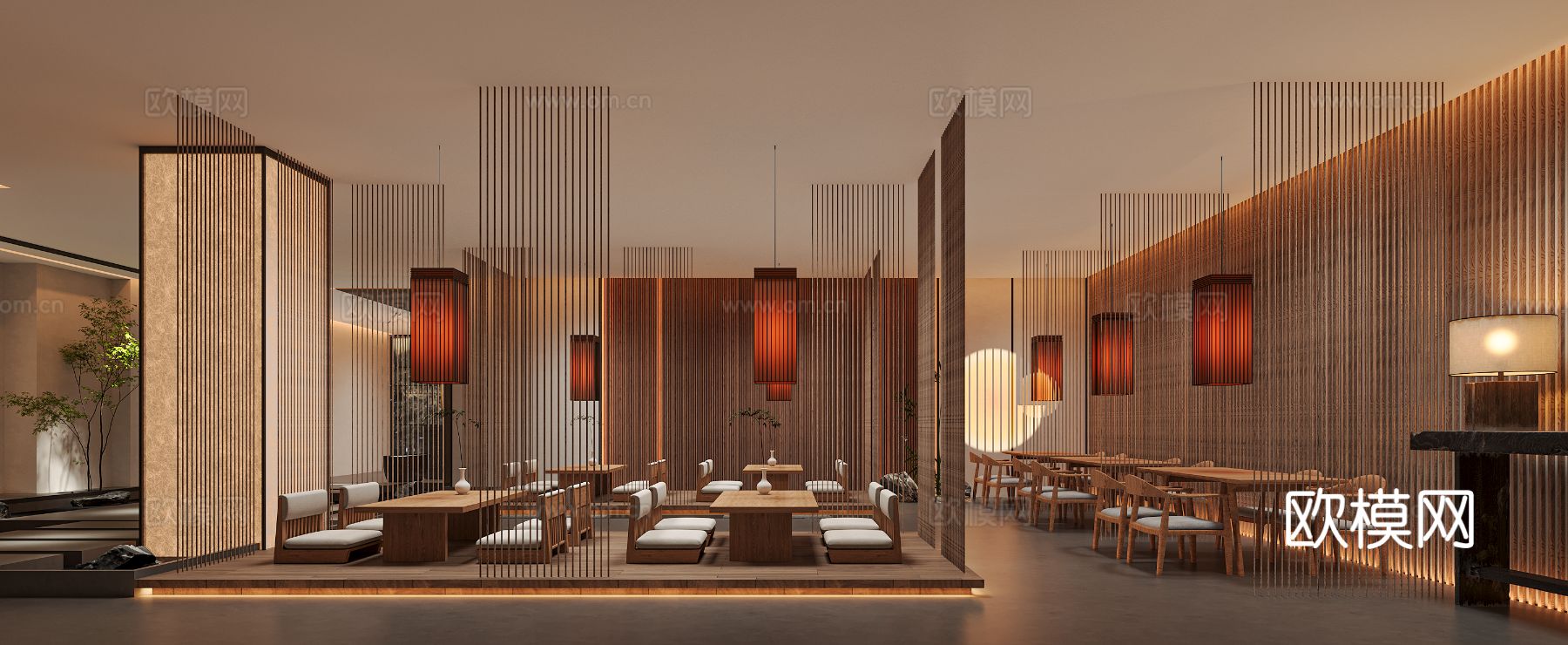 中餐厅 宋氏餐厅 禅意餐厅3d模型下载