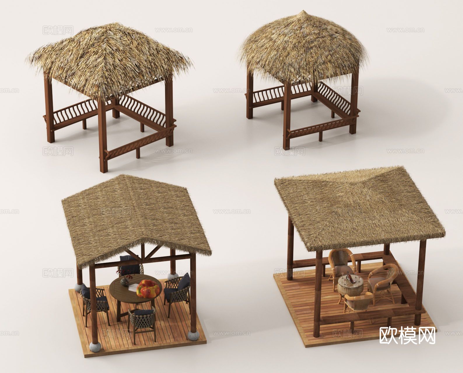 茅草亭 休闲亭 凉亭 景观亭3d模型下载