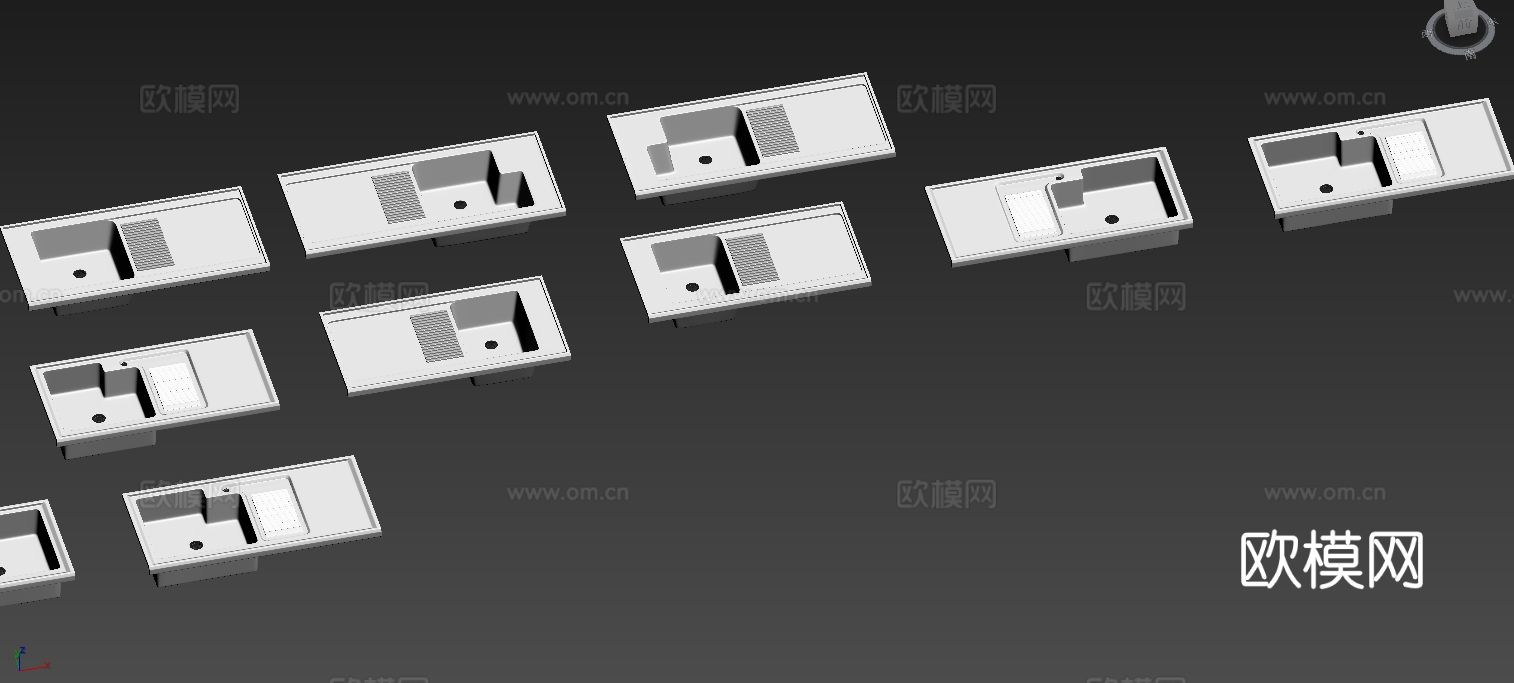 阳台柜各尺寸 整体柜台盆 带搓衣板拖把池3d模型