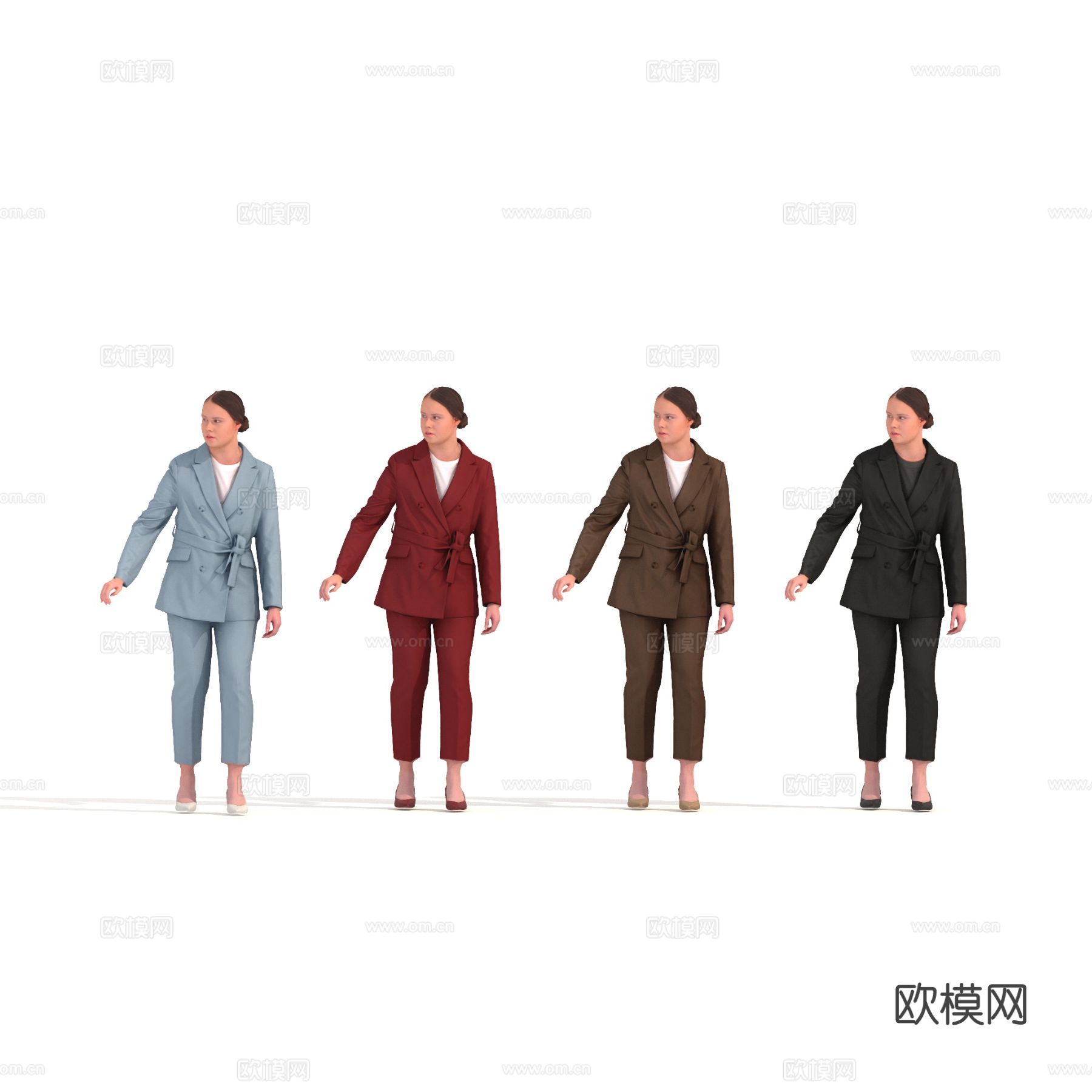 人物 站人 女人3d模型