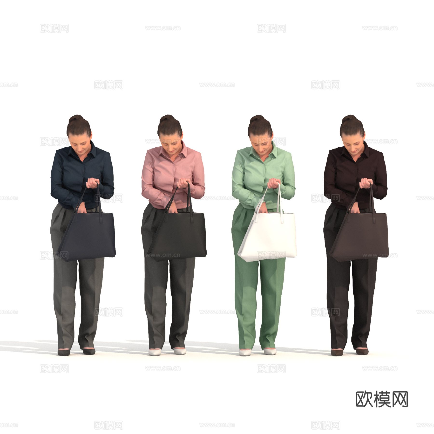 人物 女人 站人3d模型