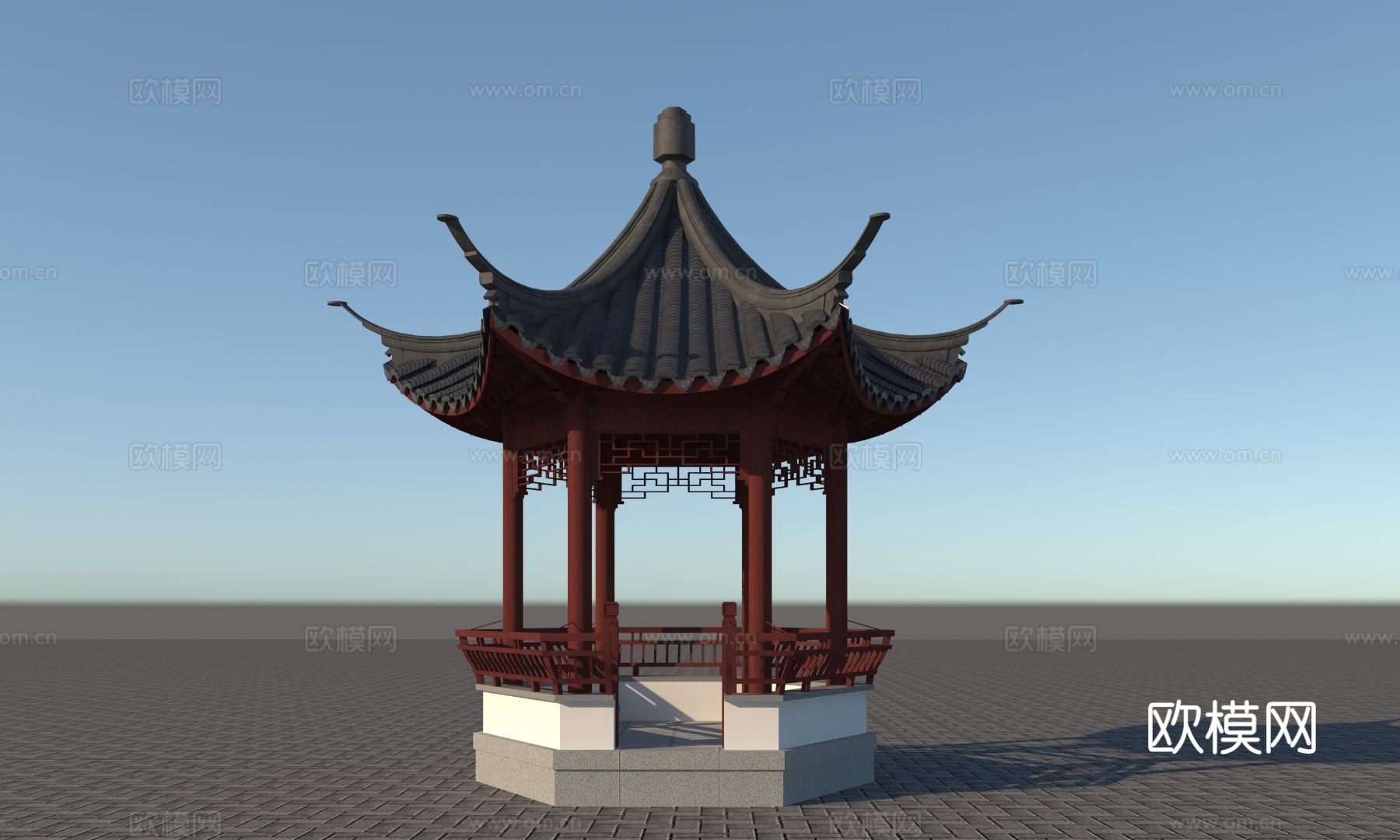 中式亭子 凉亭3d模型下载