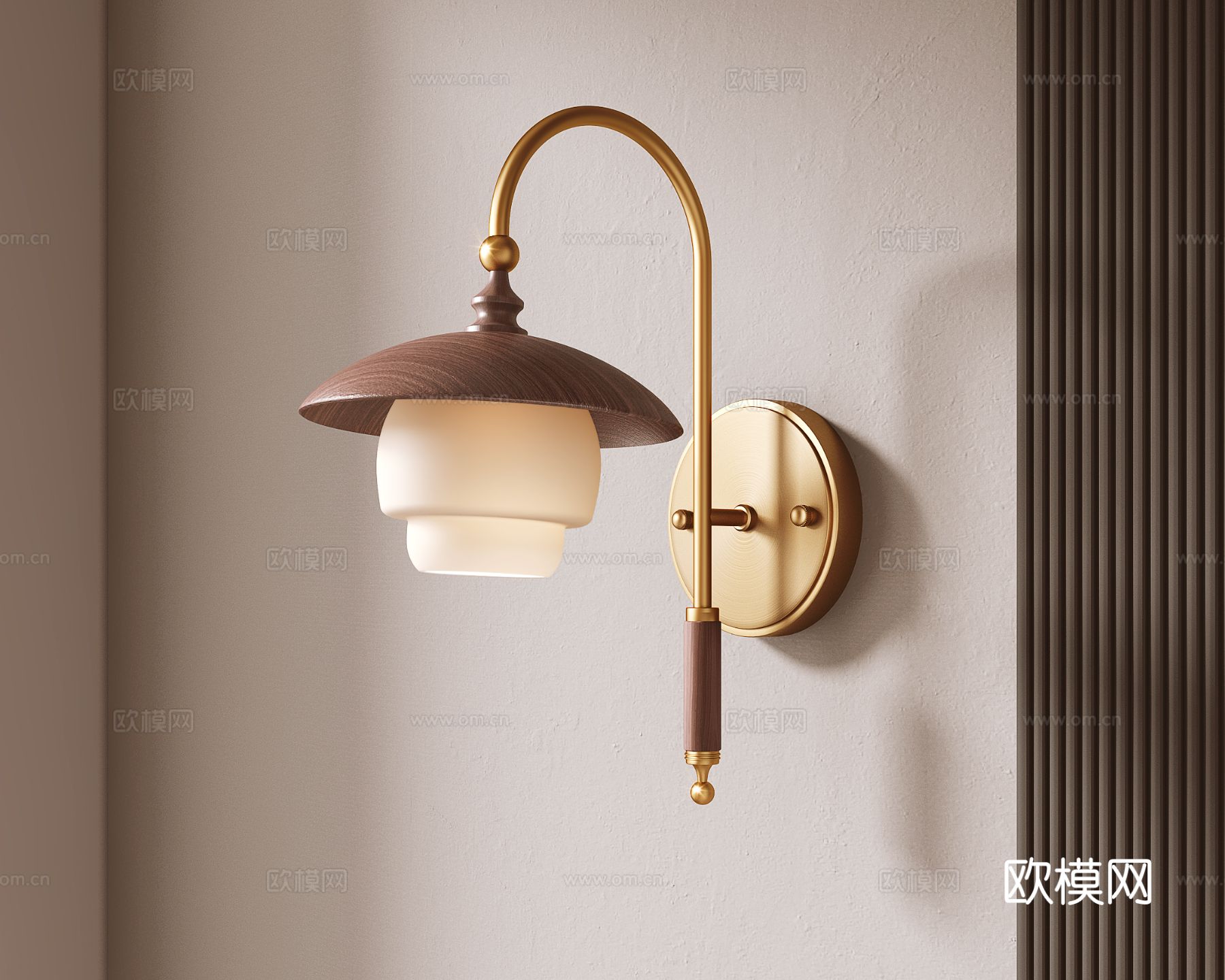 中古风壁灯3d模型下载