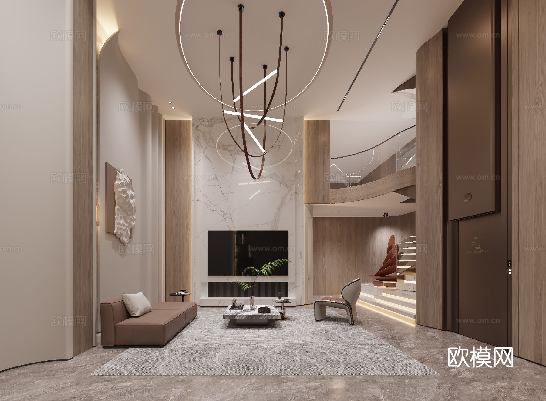 意式休闲室 娱乐室 地下室3d模型下载（渲染图4）