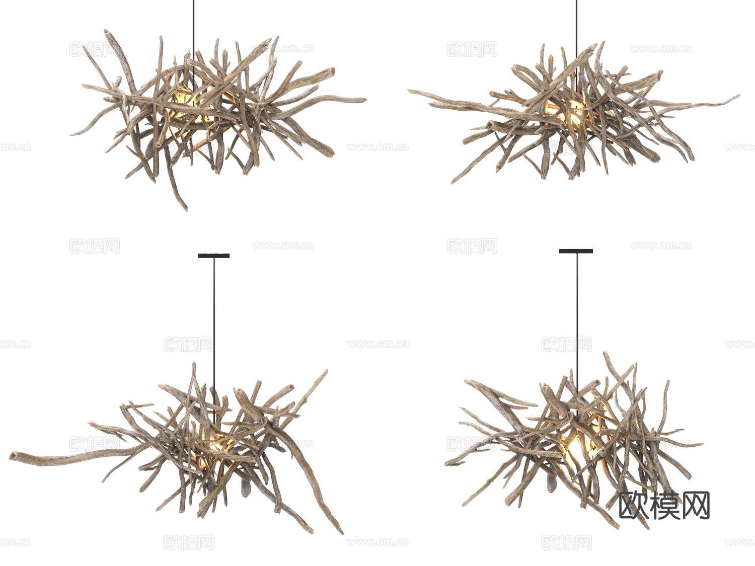 树枝吊灯 树干吊灯3d模型