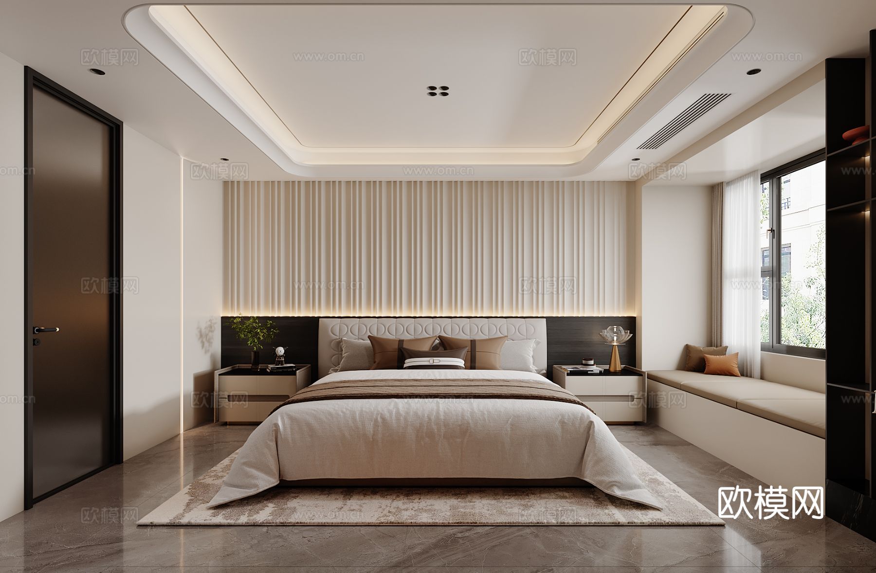 现代卧室 主卧3d模型下载