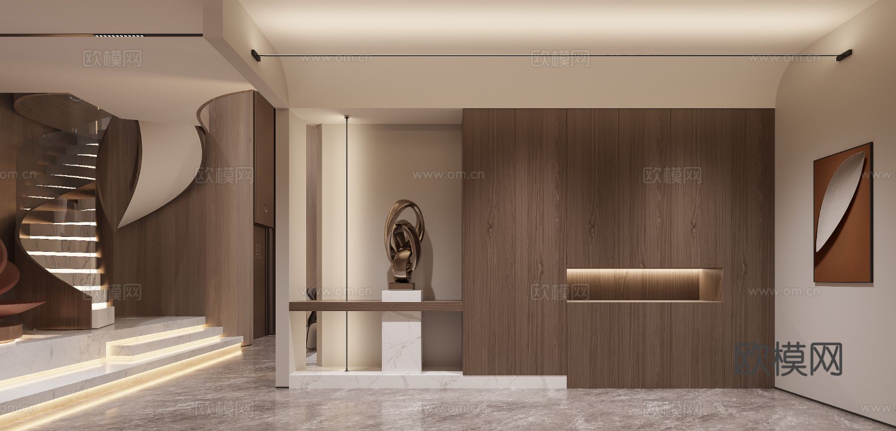 意式休闲室 娱乐室 地下室3d模型下载（渲染图2）