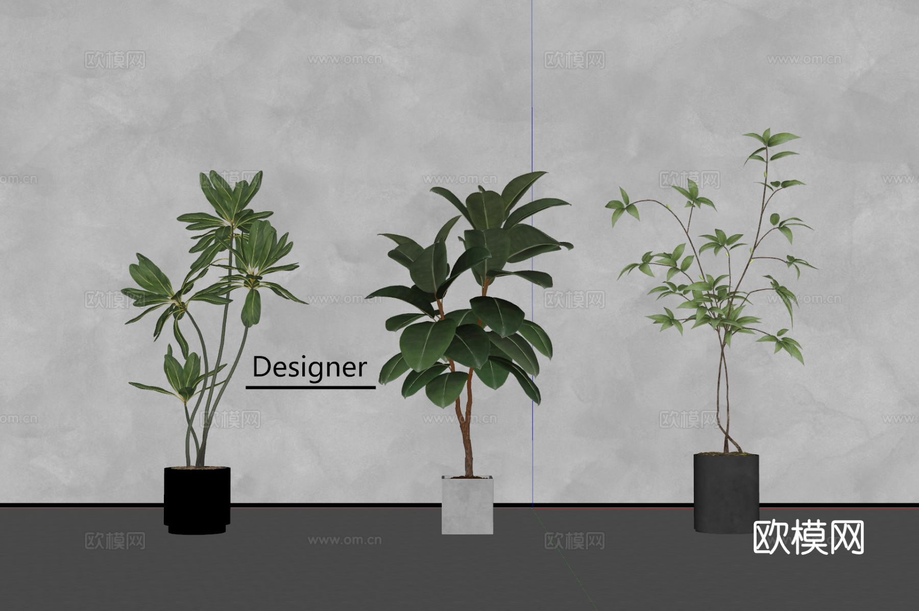 现代绿植盆栽 植物 盆景su模型