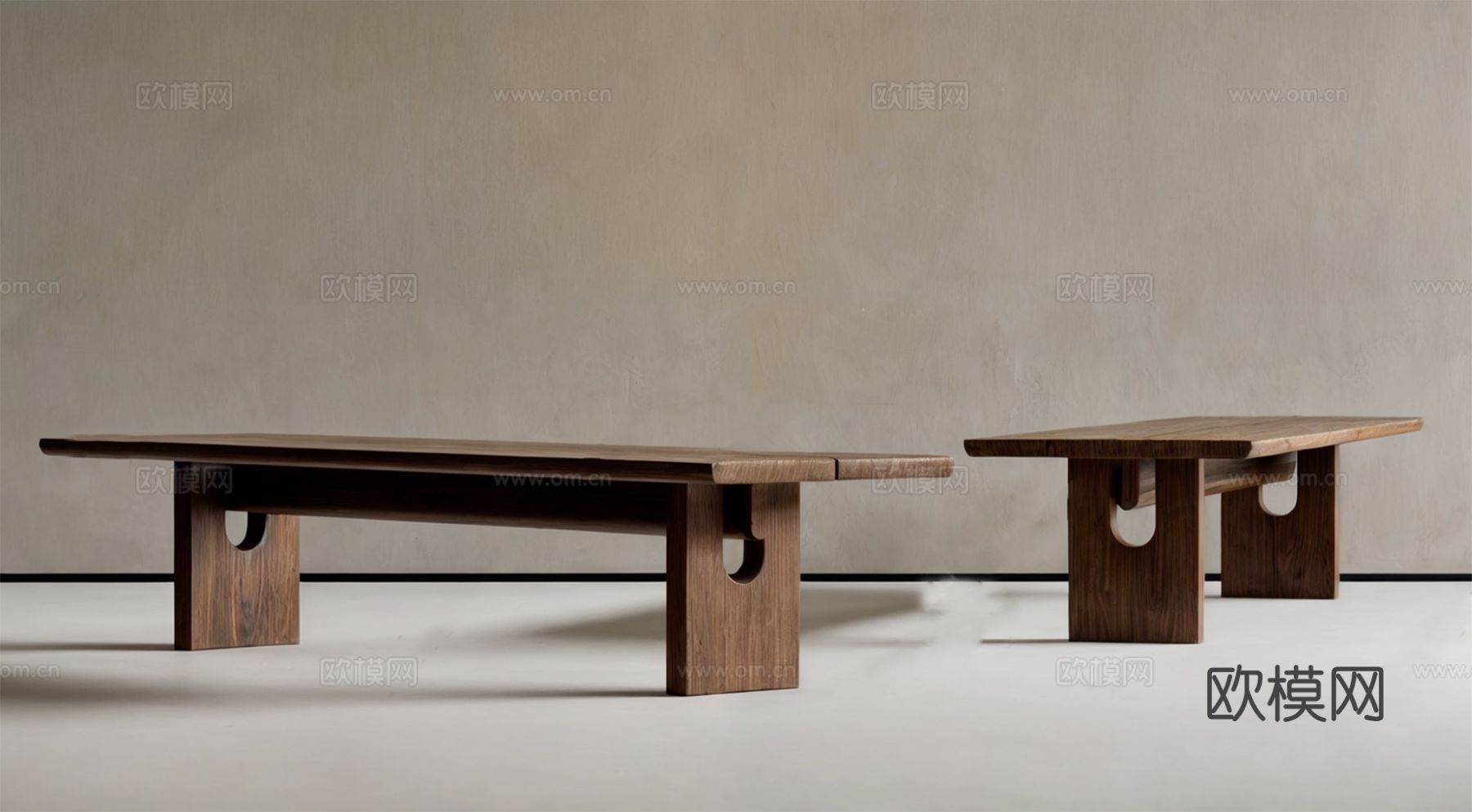 中古风凳子 长凳 木凳3d模型下载