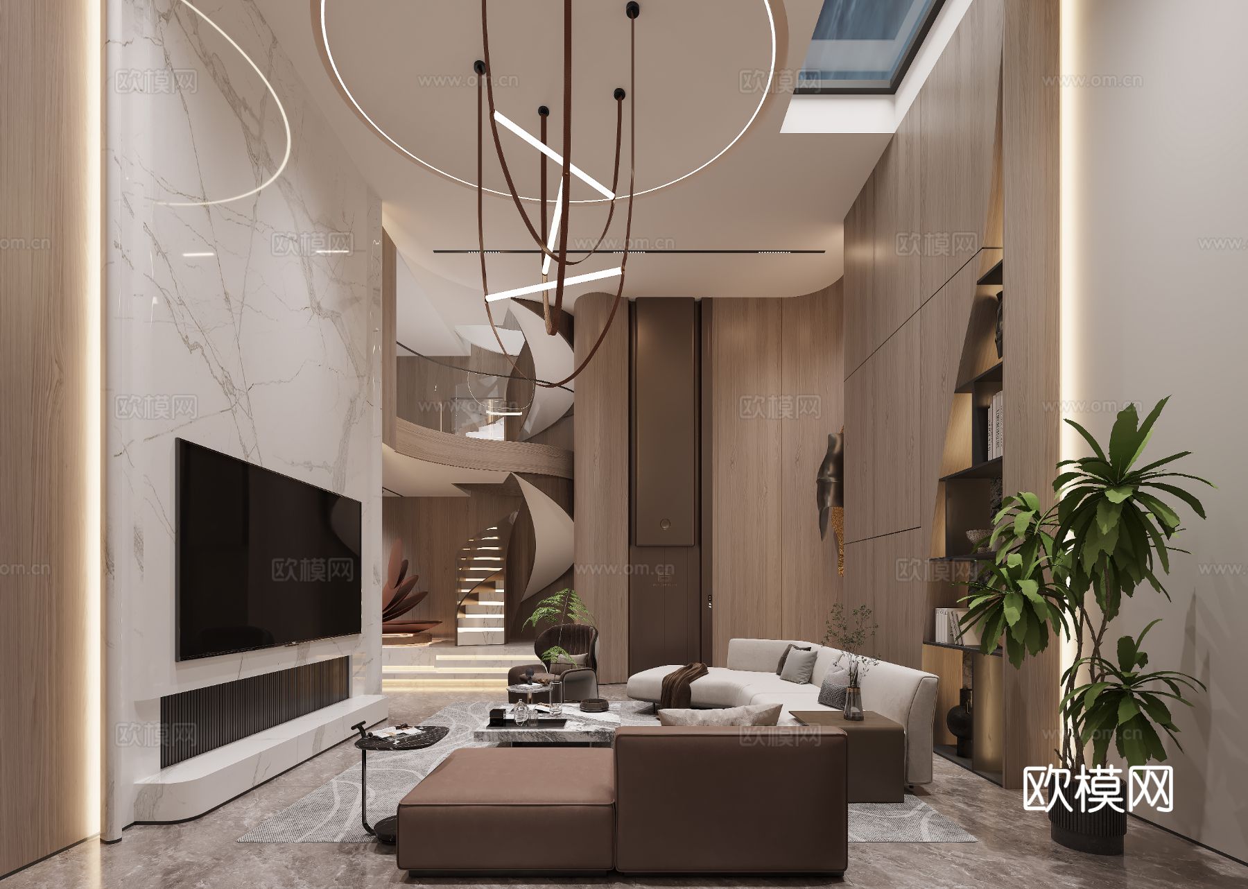 意式休闲室 娱乐室 地下室3d模型下载（渲染图3）