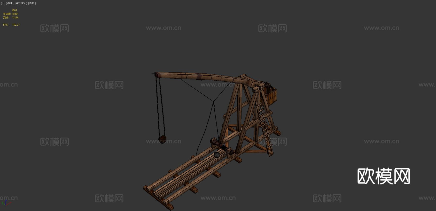 投石机 冷兵器 投石车3d模型