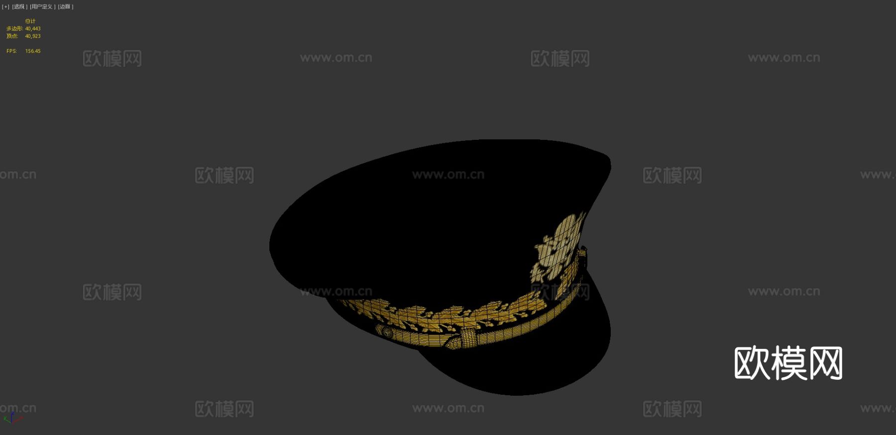 军事将军帽3d模型