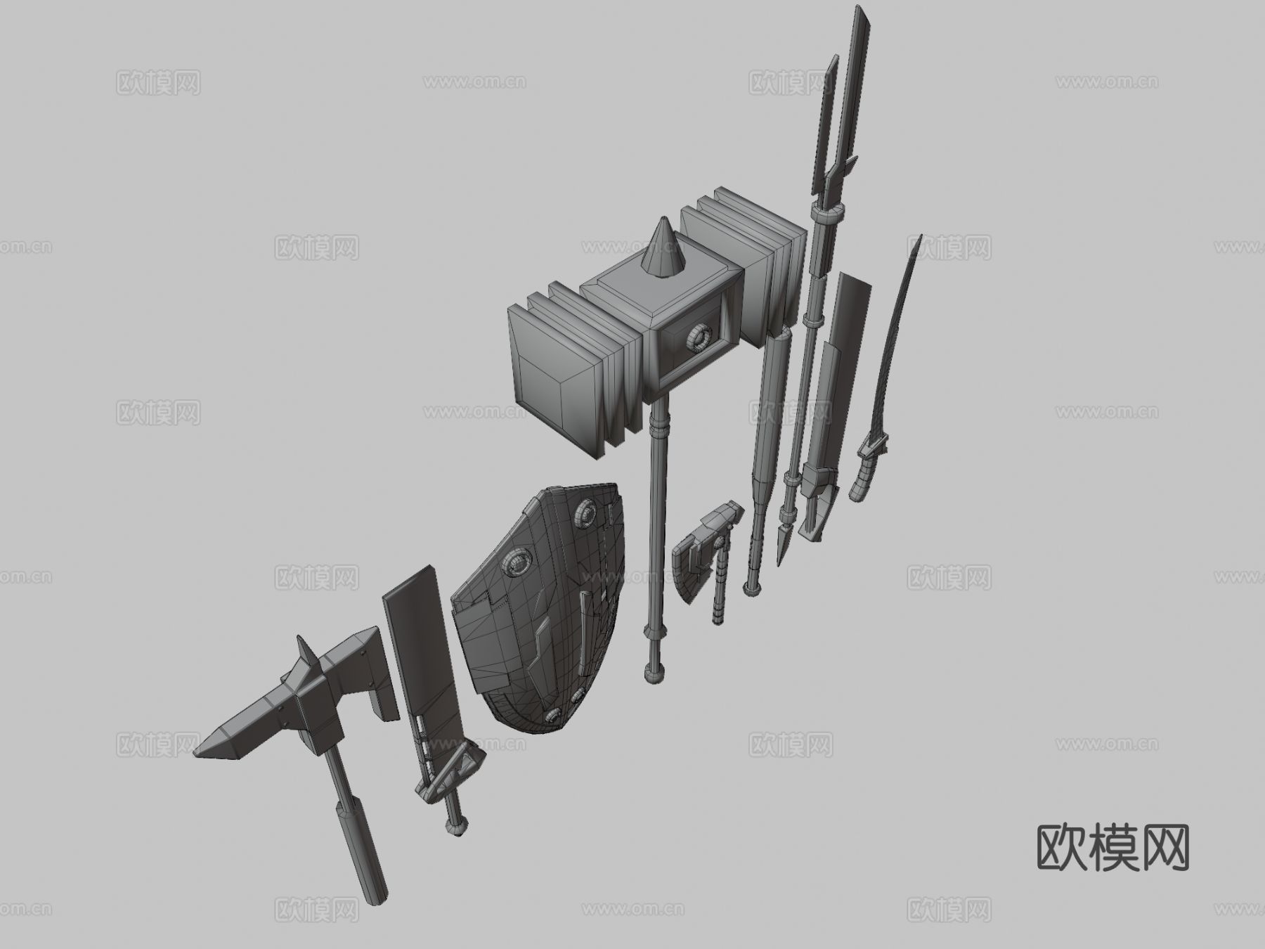 科幻近战武器包3d模型