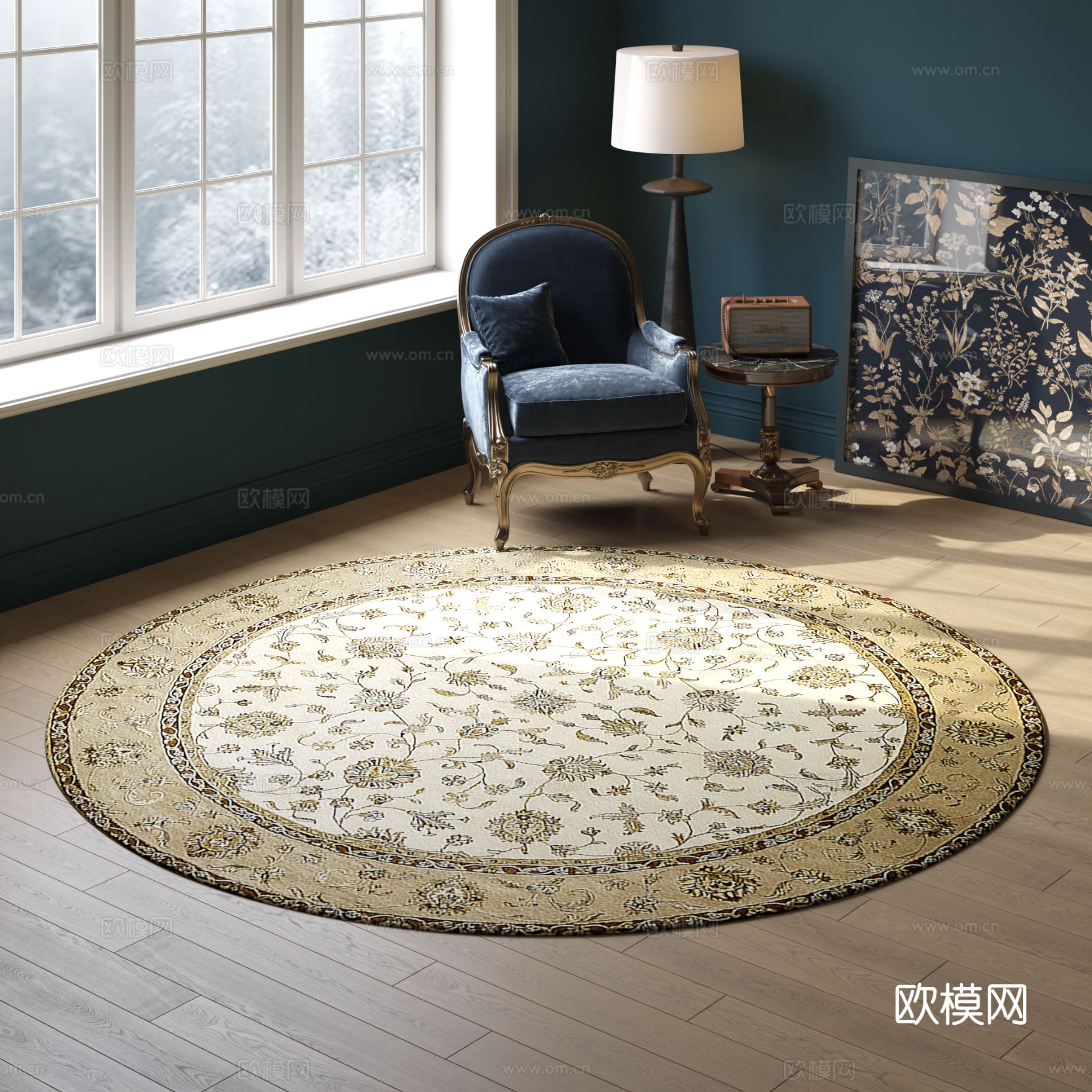 碎花圆形花纹地毯 2025版VR材质下载