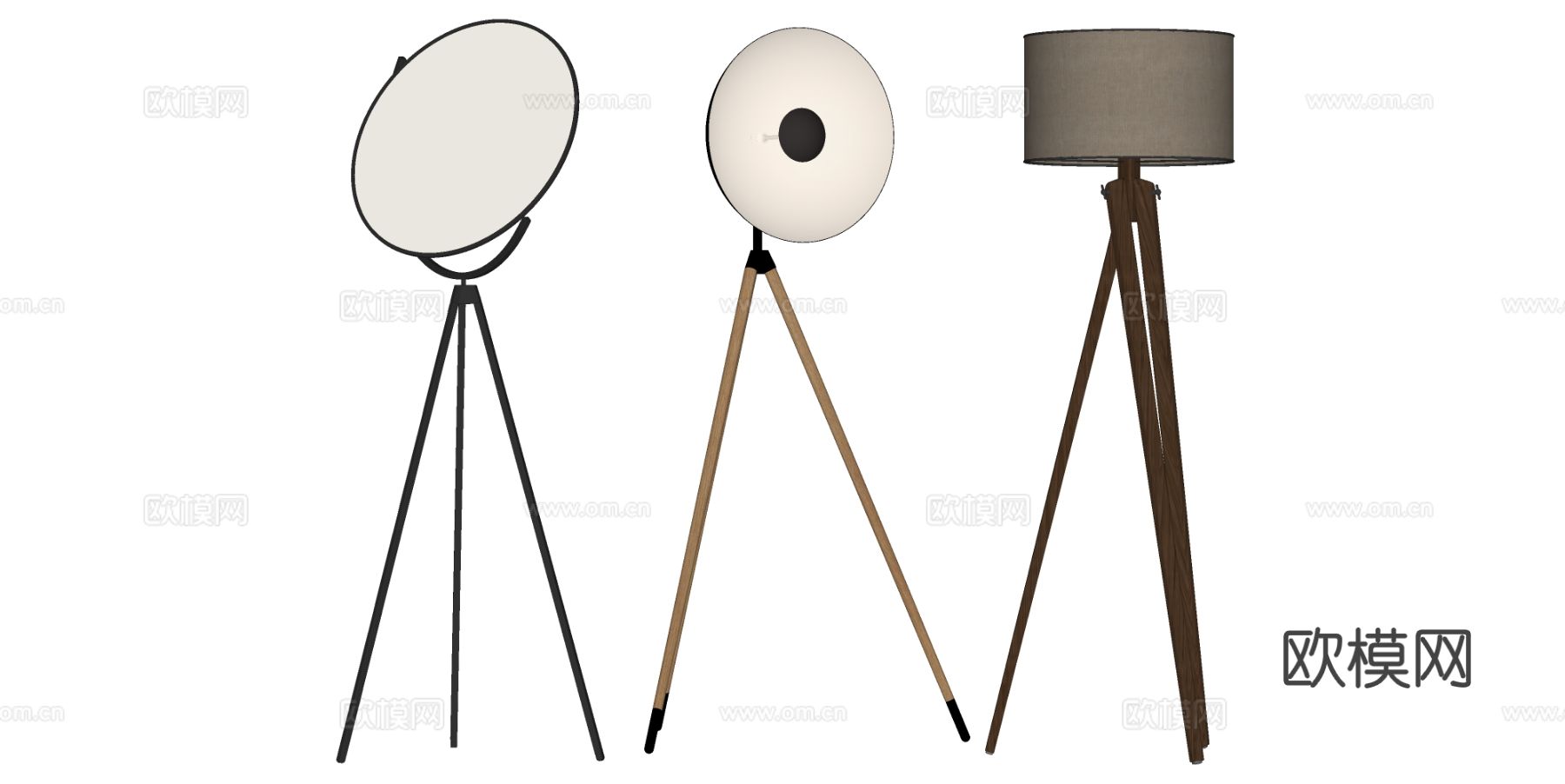现代落地灯su模型下载（渲染图1）