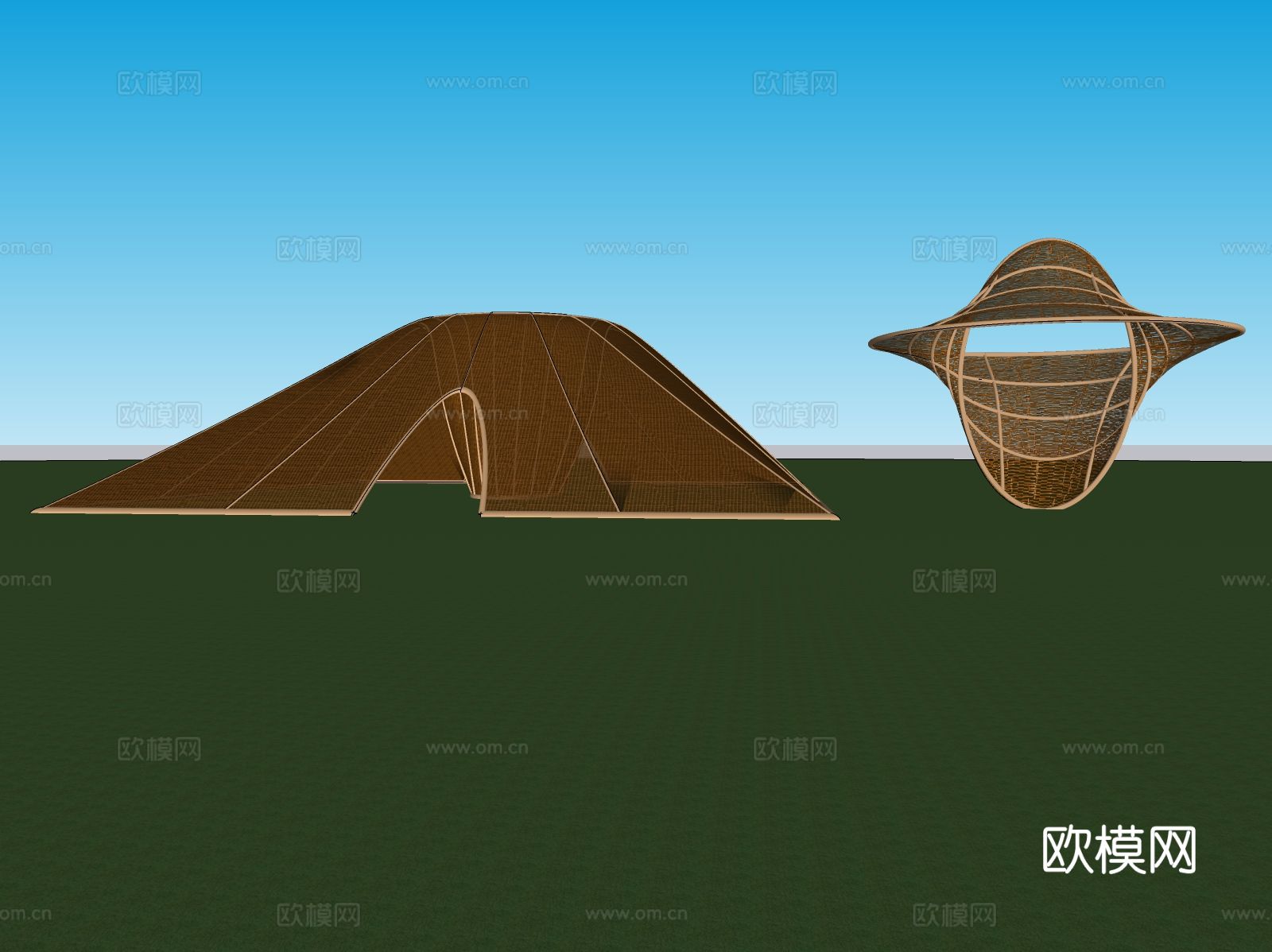 木构 亭子 异形亭子su模型