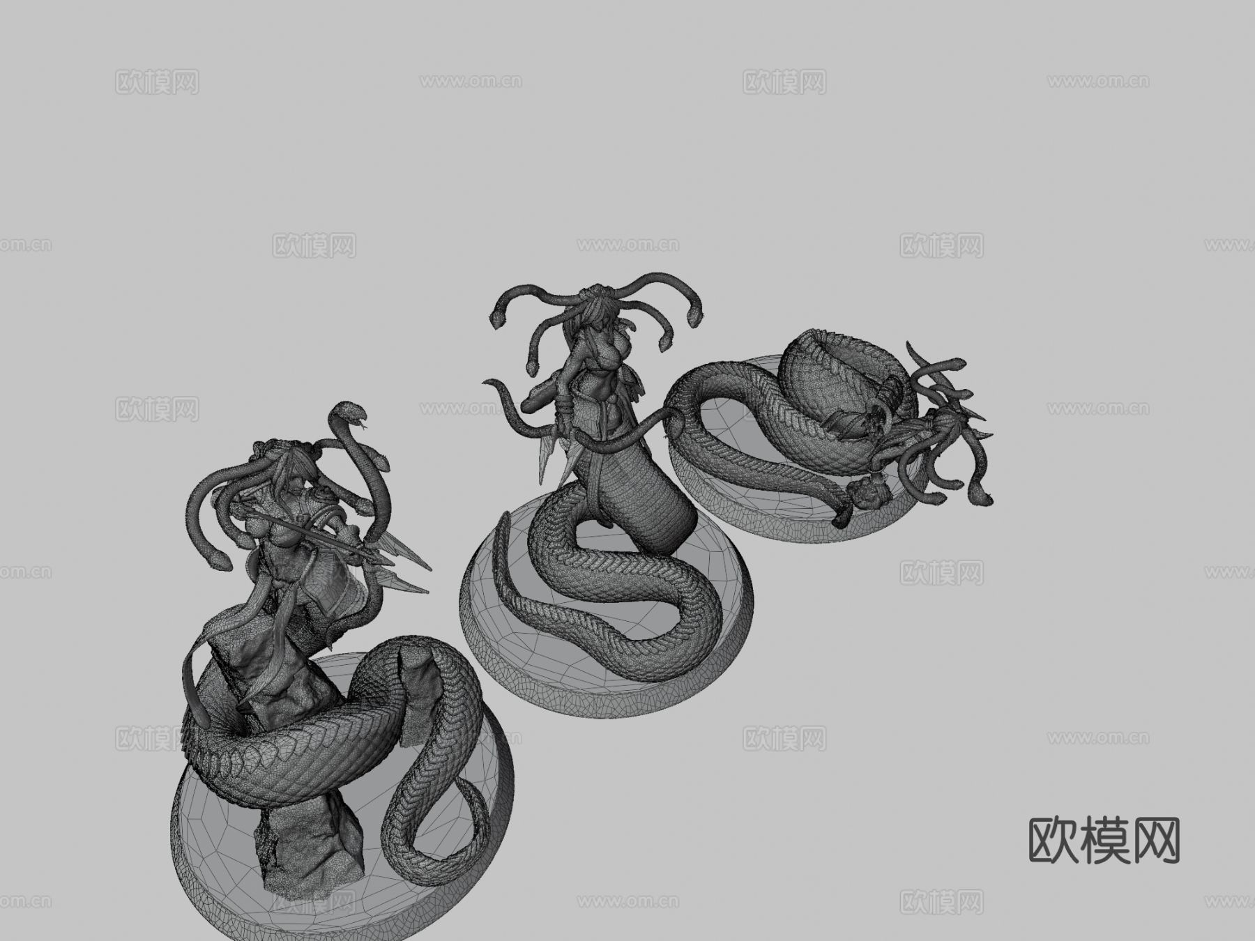 美杜莎长弓雕塑3d模型