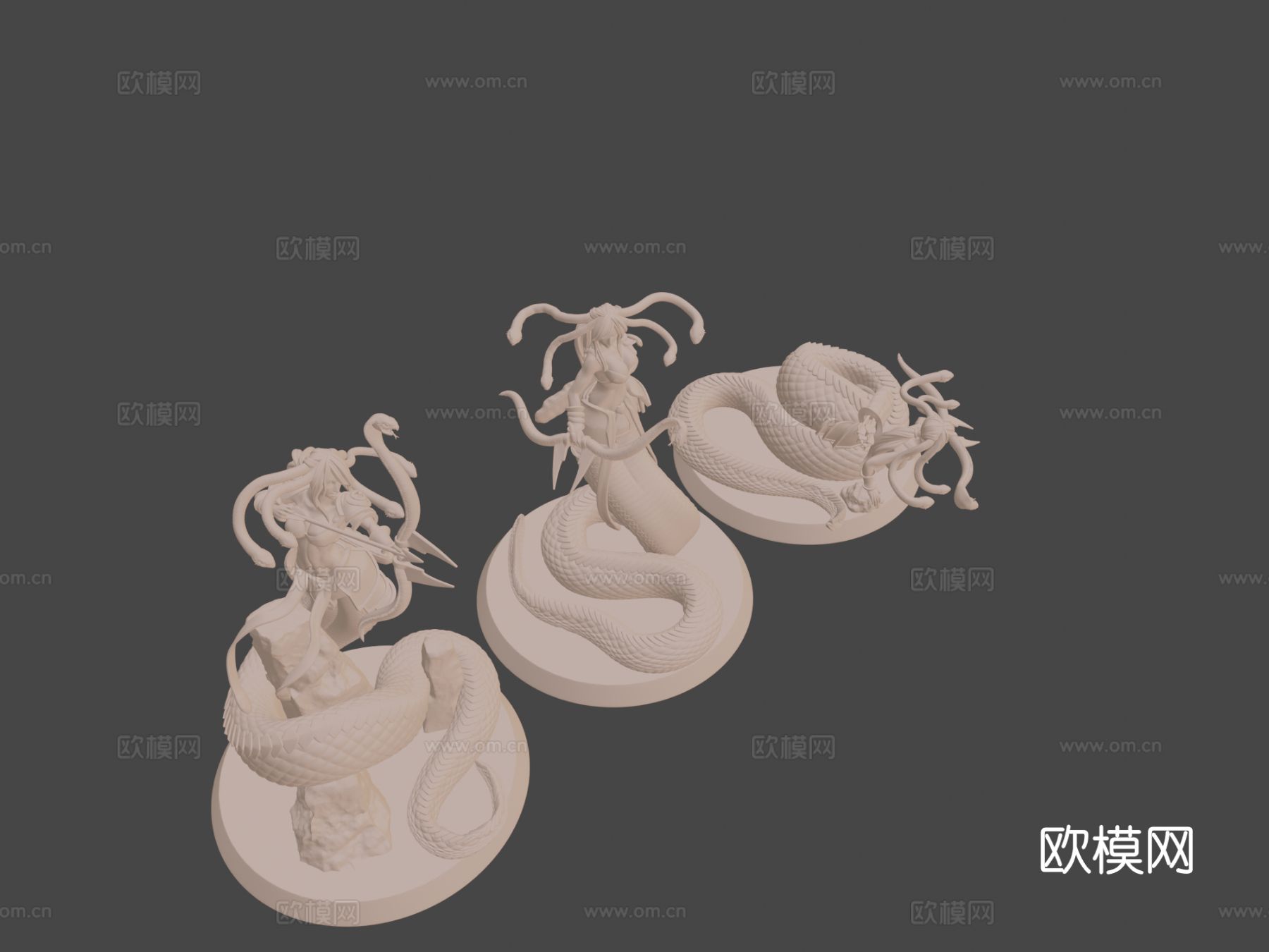 美杜莎长弓雕塑3d模型