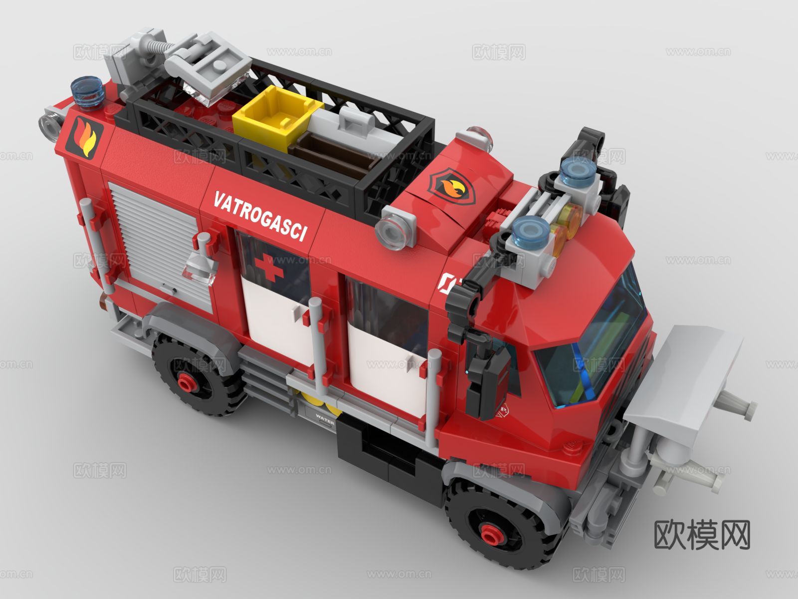 乐高 LEGO 玩具 积木 消防车3d模型