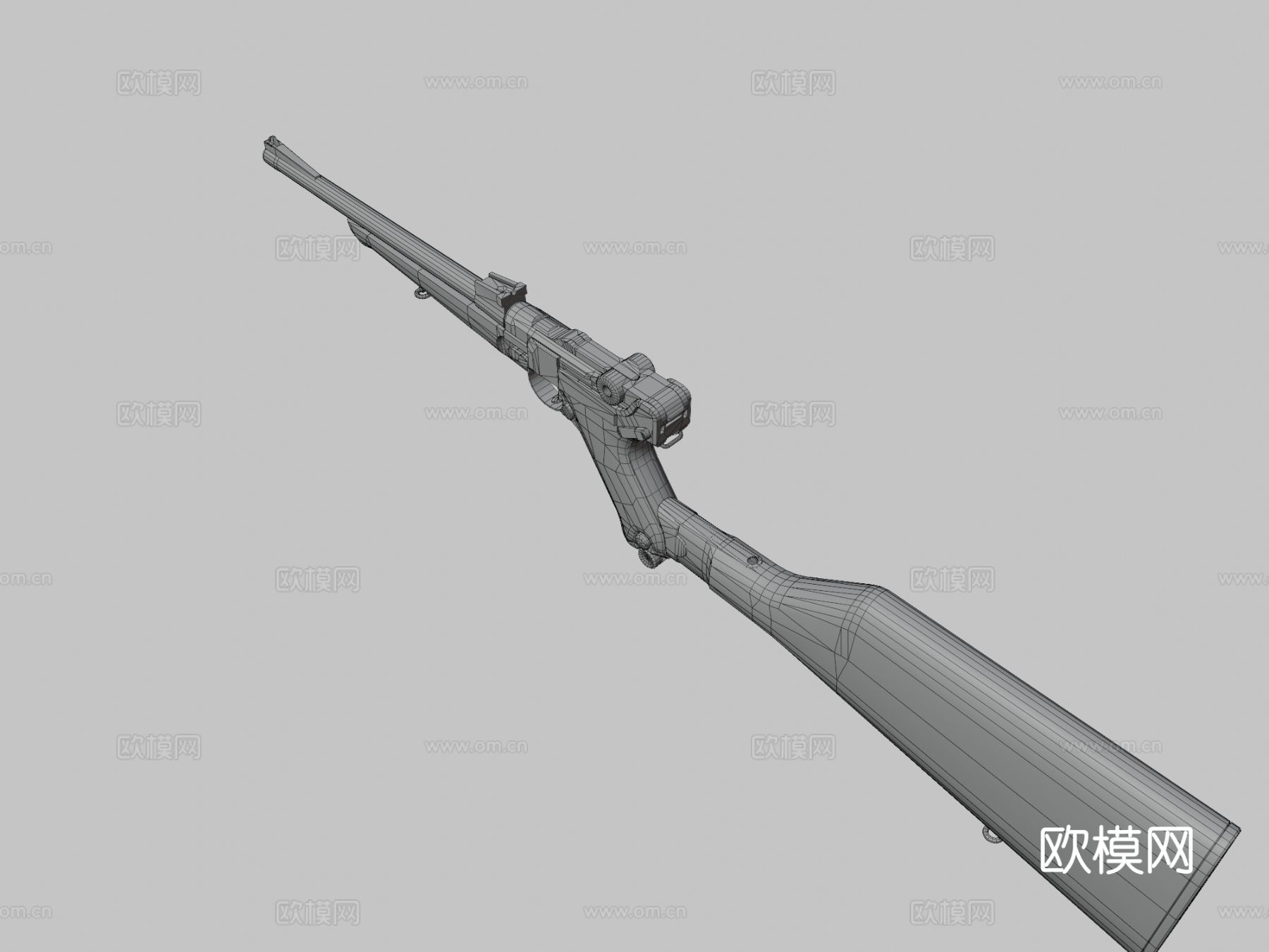 Luger 1902卡宾枪 长枪 枪支 枪械3d模型