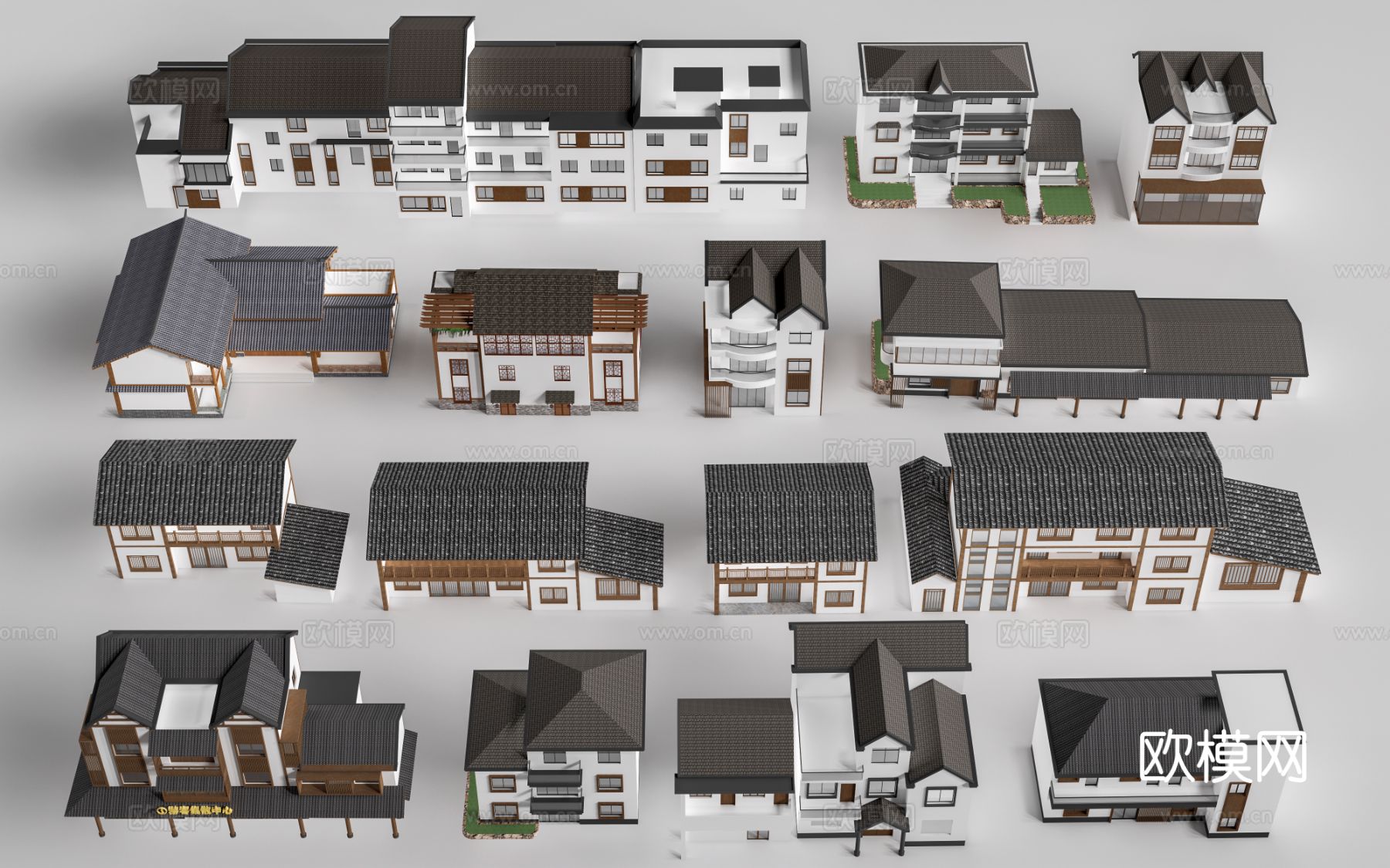 现代乡村民房 民宿建筑 农村建筑su模型