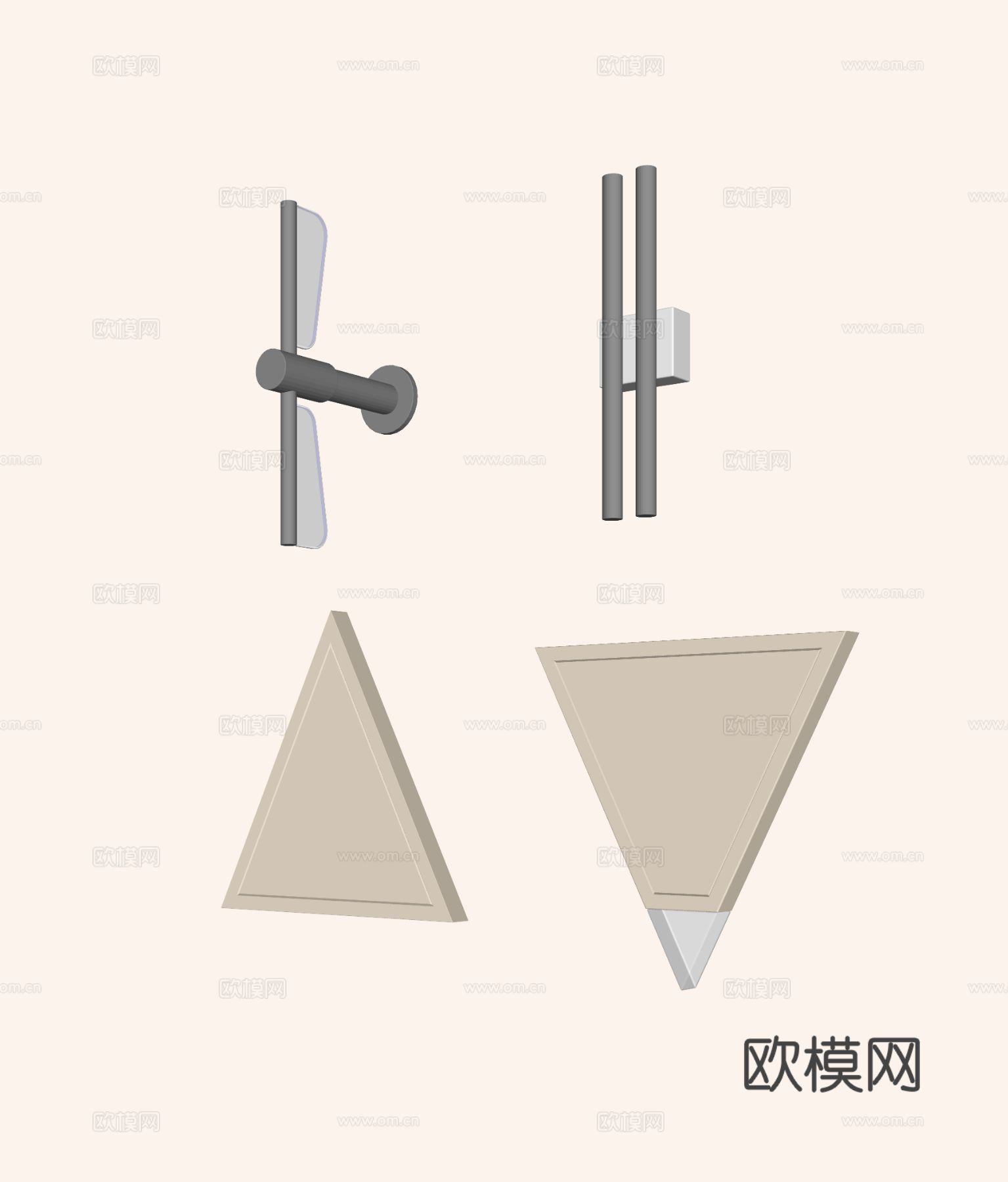 奶油风壁灯 金属壁灯 床头壁灯su模型