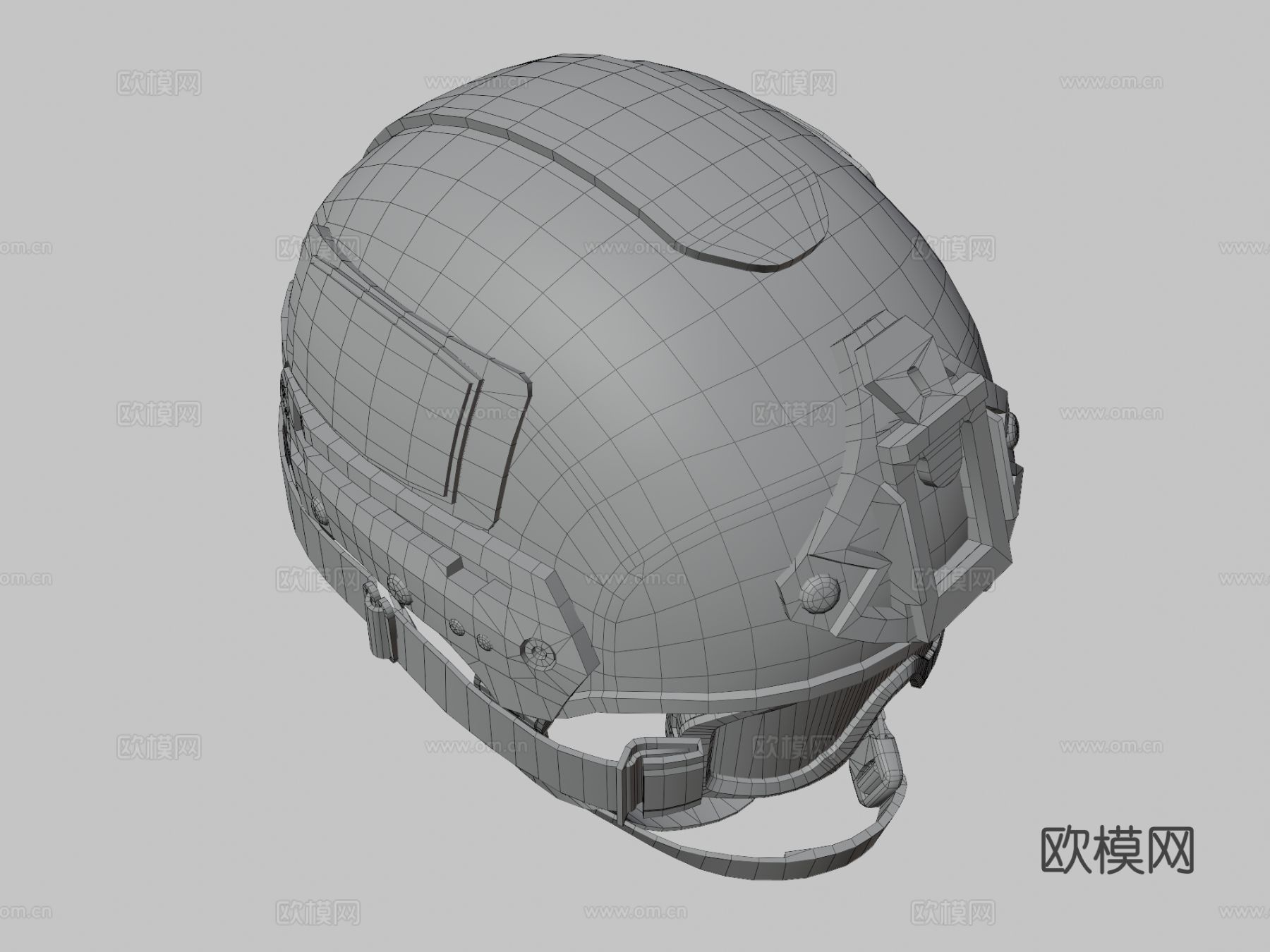 l防弹头盔带护目镜3d模型