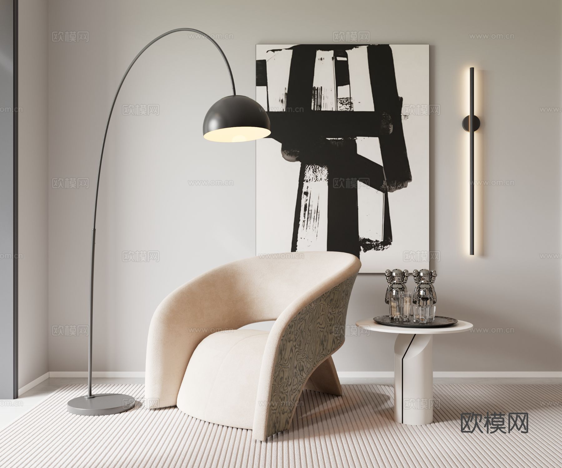 现代单人沙发3d模型下载