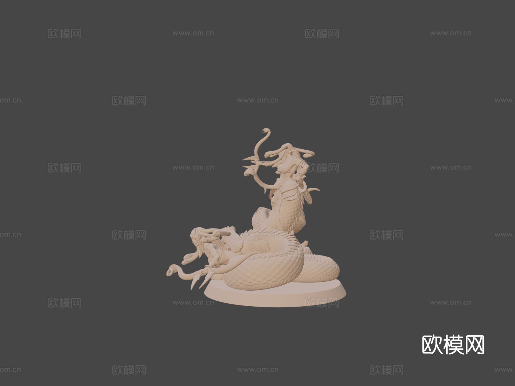 美杜莎长弓雕塑3d模型