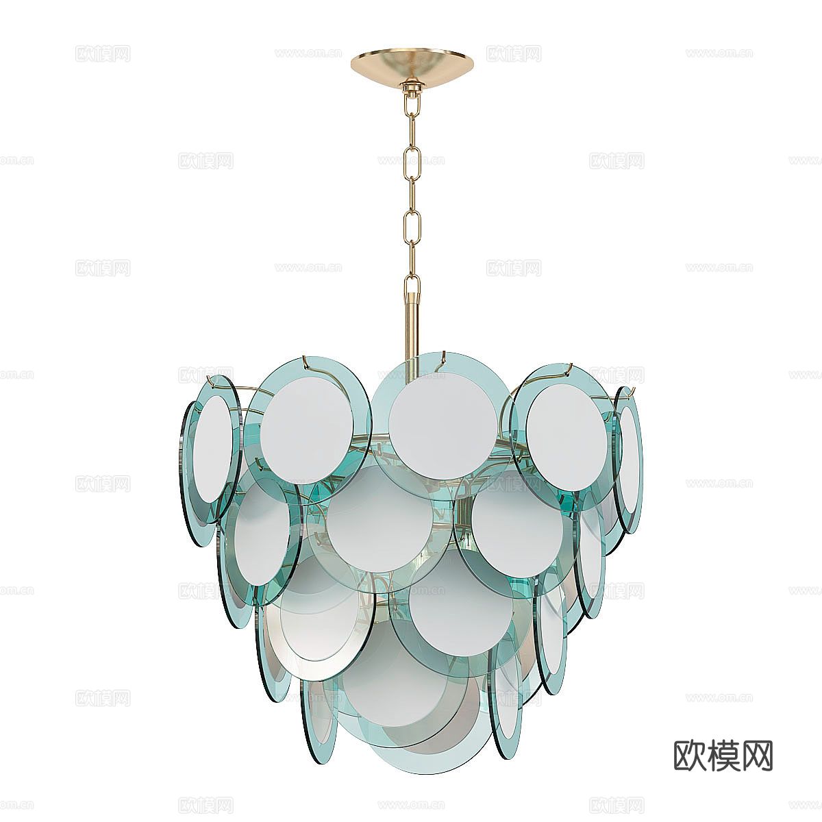 简欧多层吊灯3d模型下载