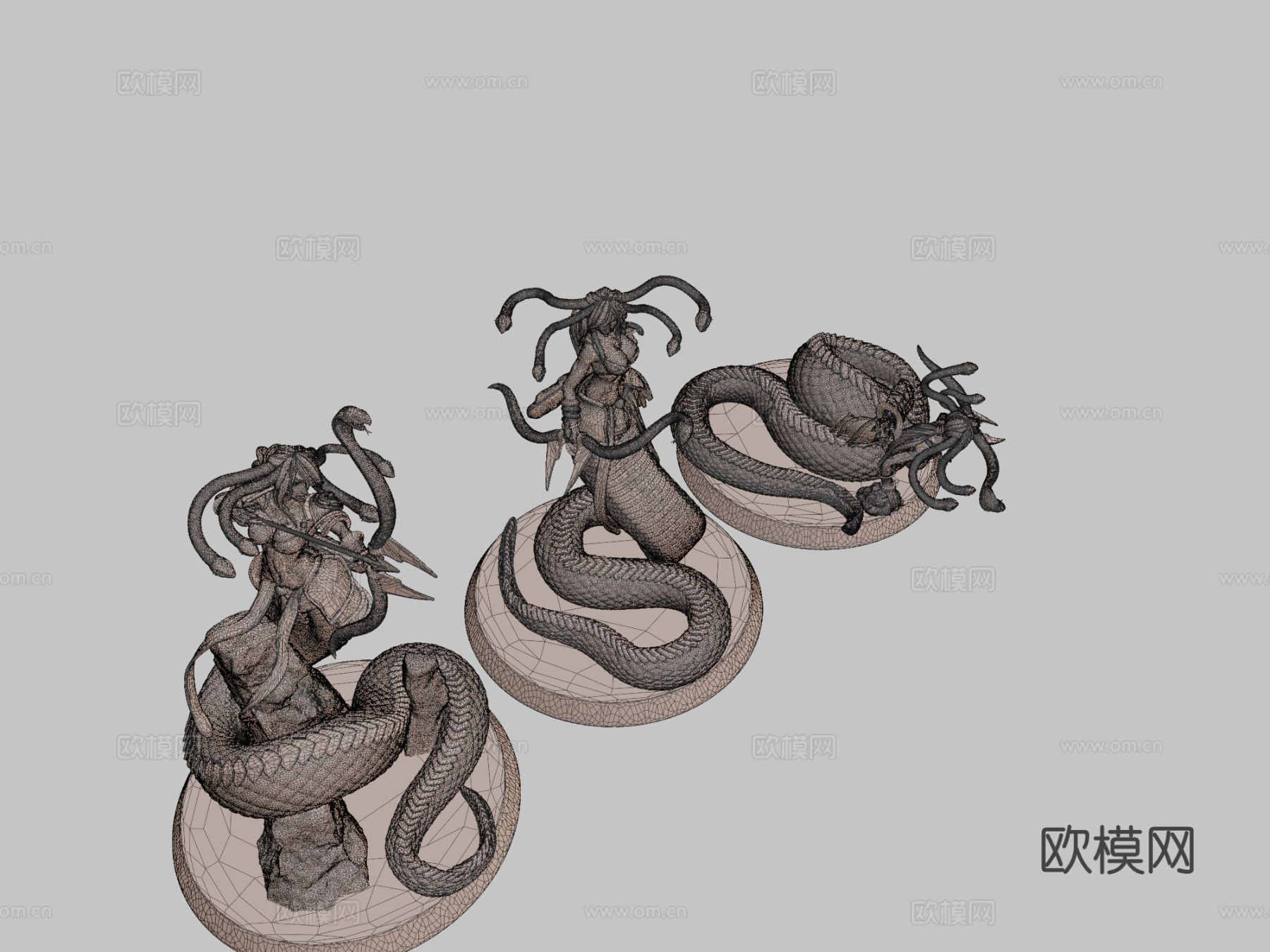 美杜莎长弓雕塑3d模型