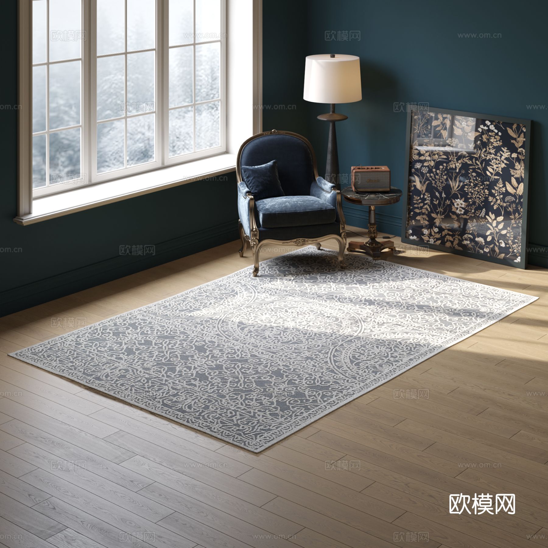 方形花纹地毯 2025版VR材质下载