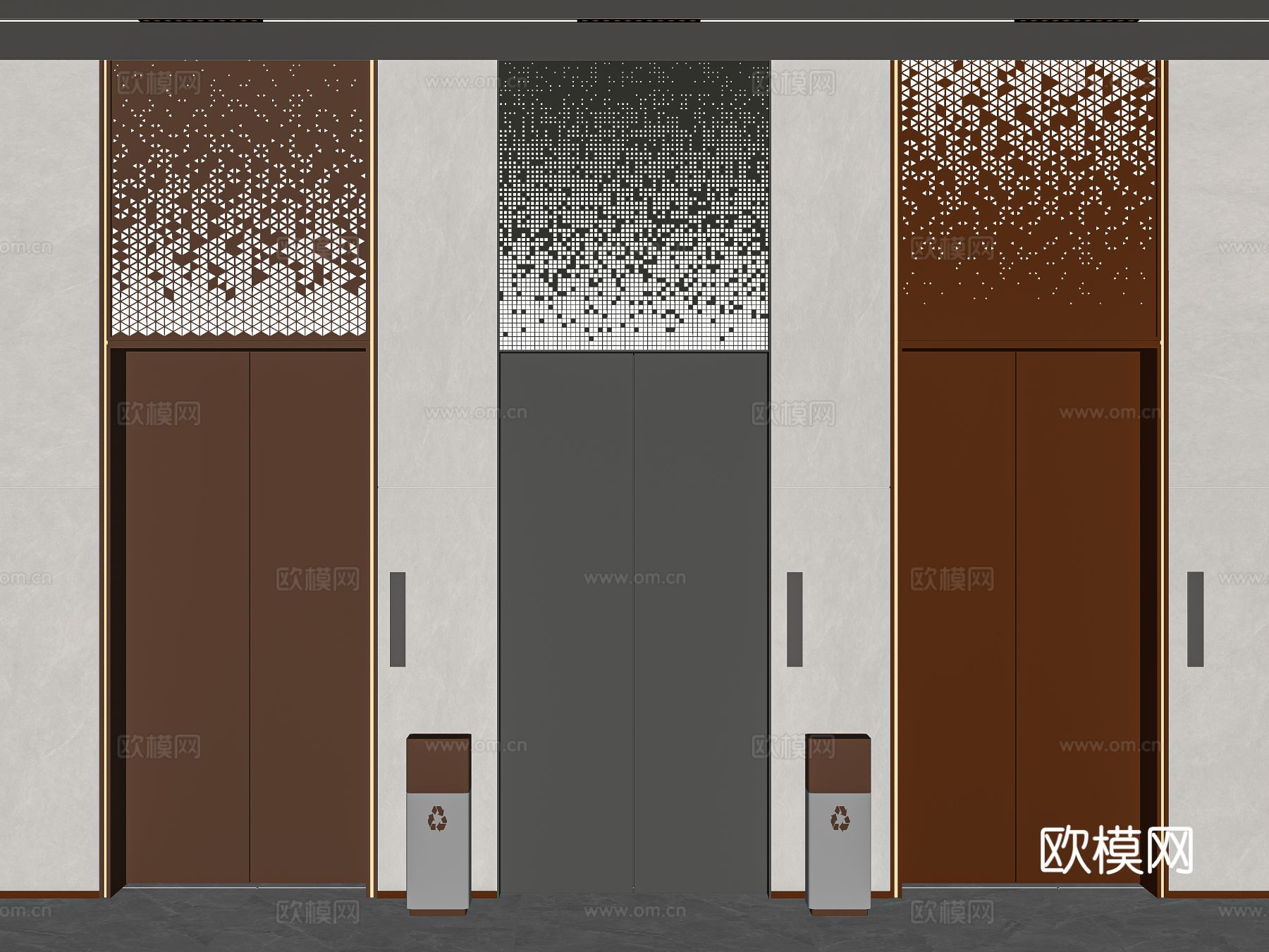 电梯门 电梯厅su模型