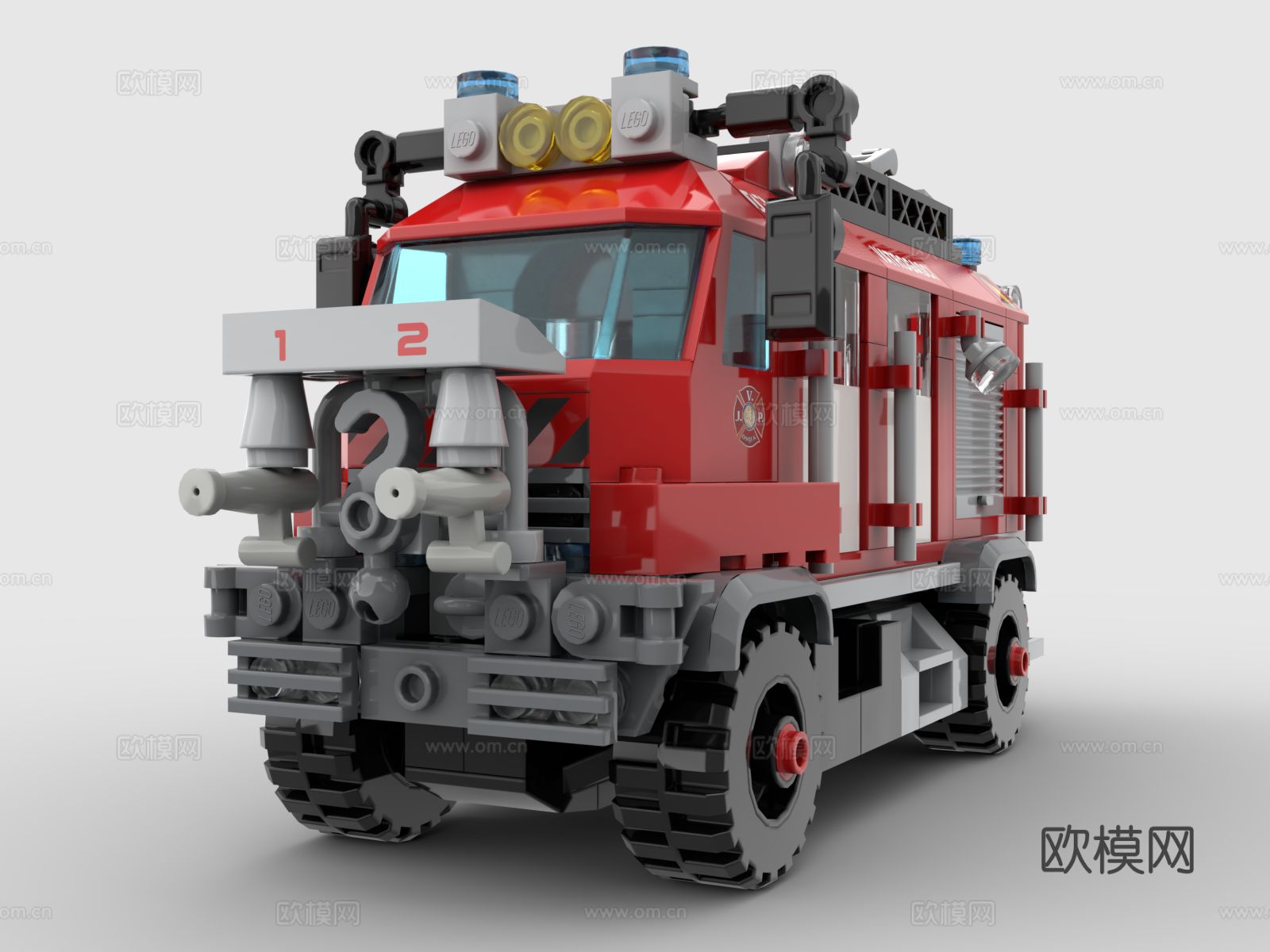 乐高 LEGO 玩具 积木 消防车3d模型