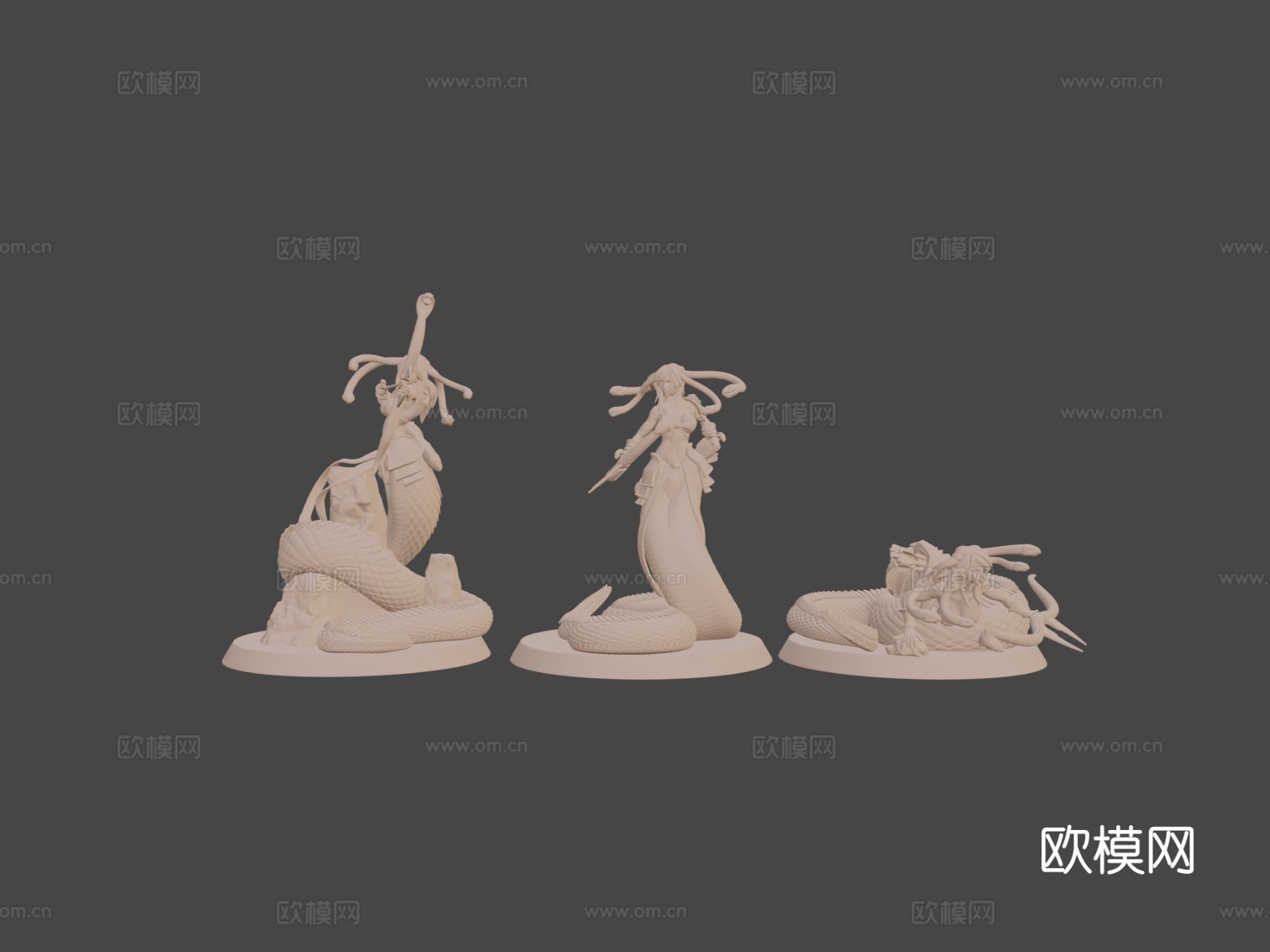 美杜莎长弓雕塑3d模型