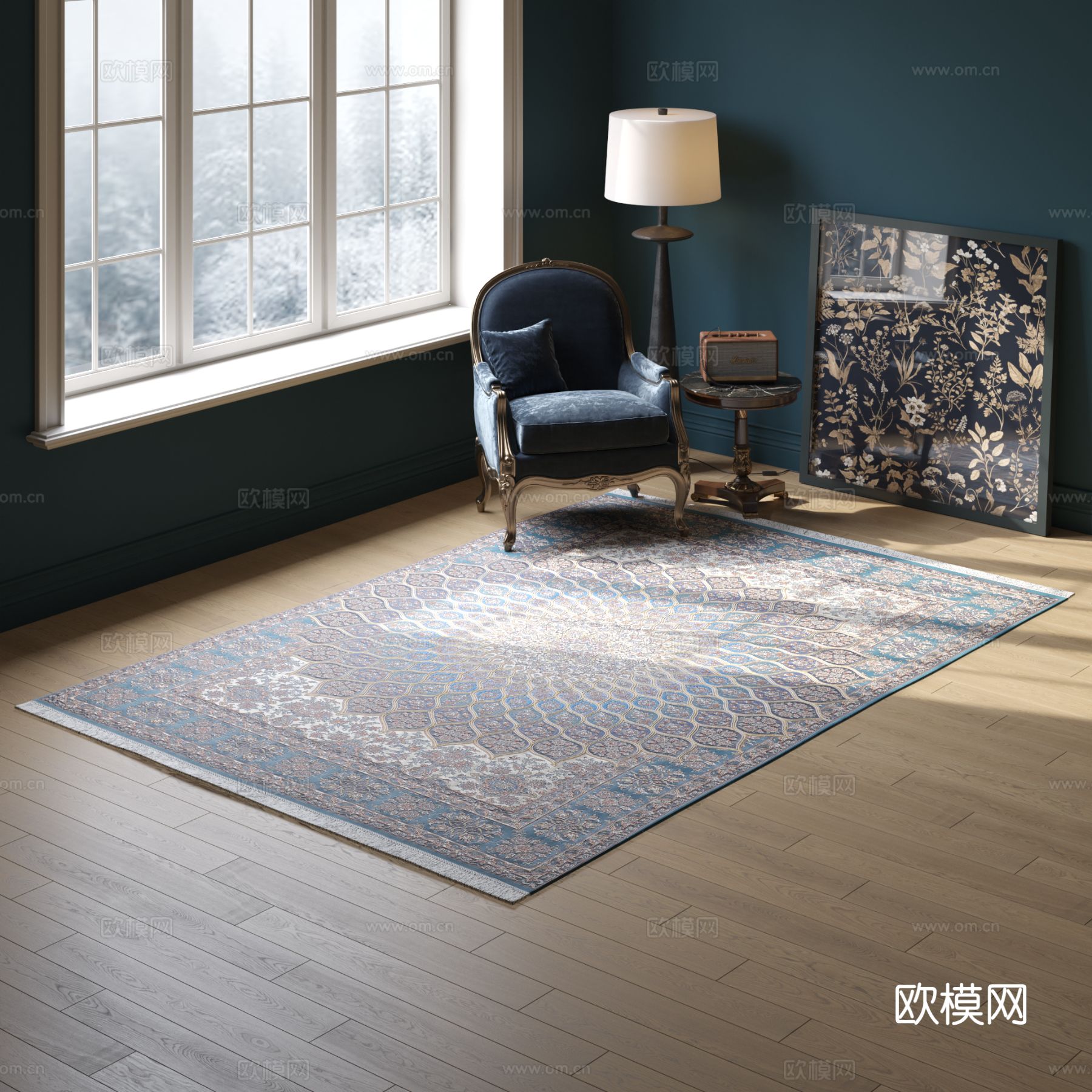 方形花纹地毯 2025版VR材质下载